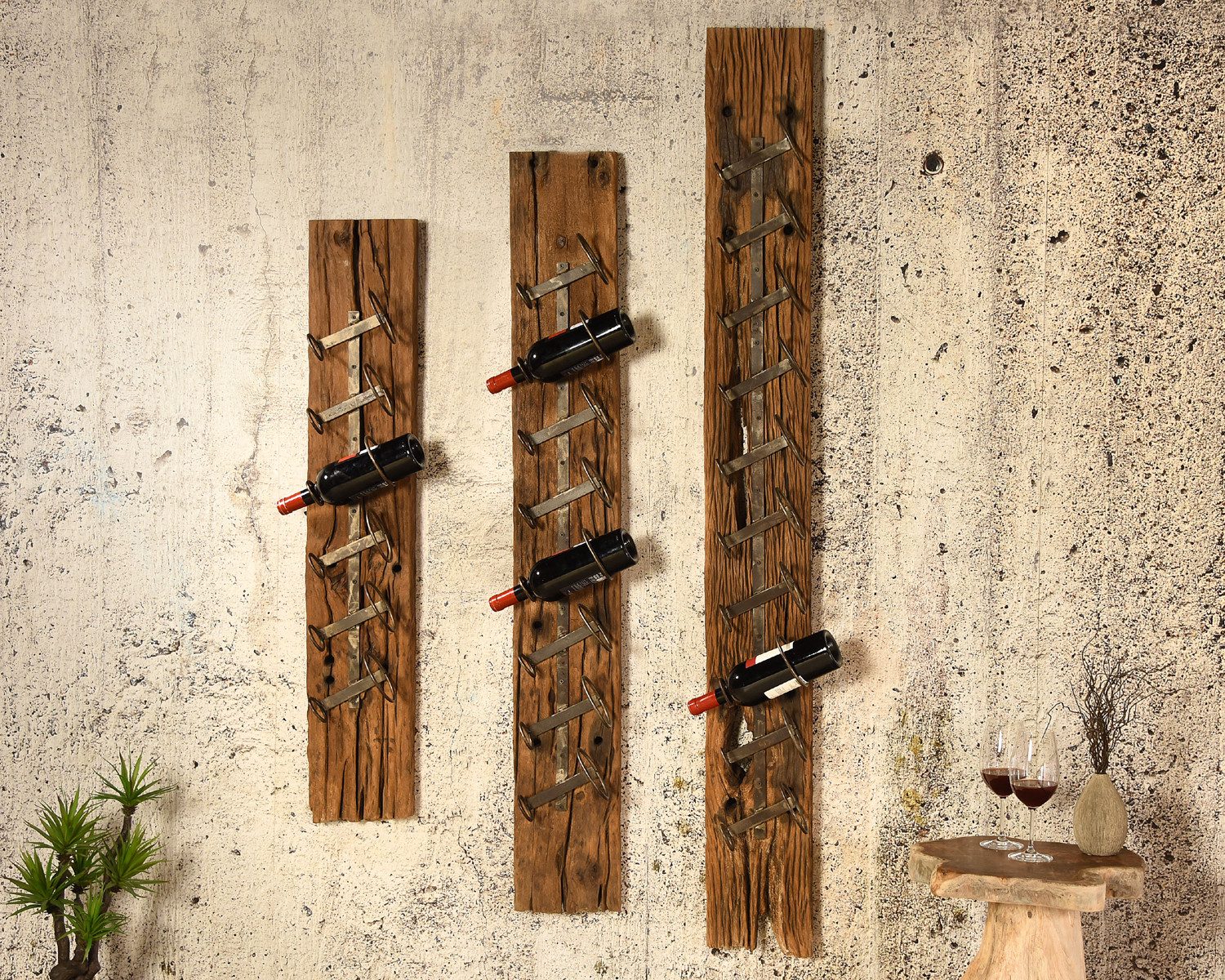 Bambus-Lounge Weinflaschenhalter Wandhalter Tablas Weinhalter Flaschenhalter Weinregal Holzregal Sekt