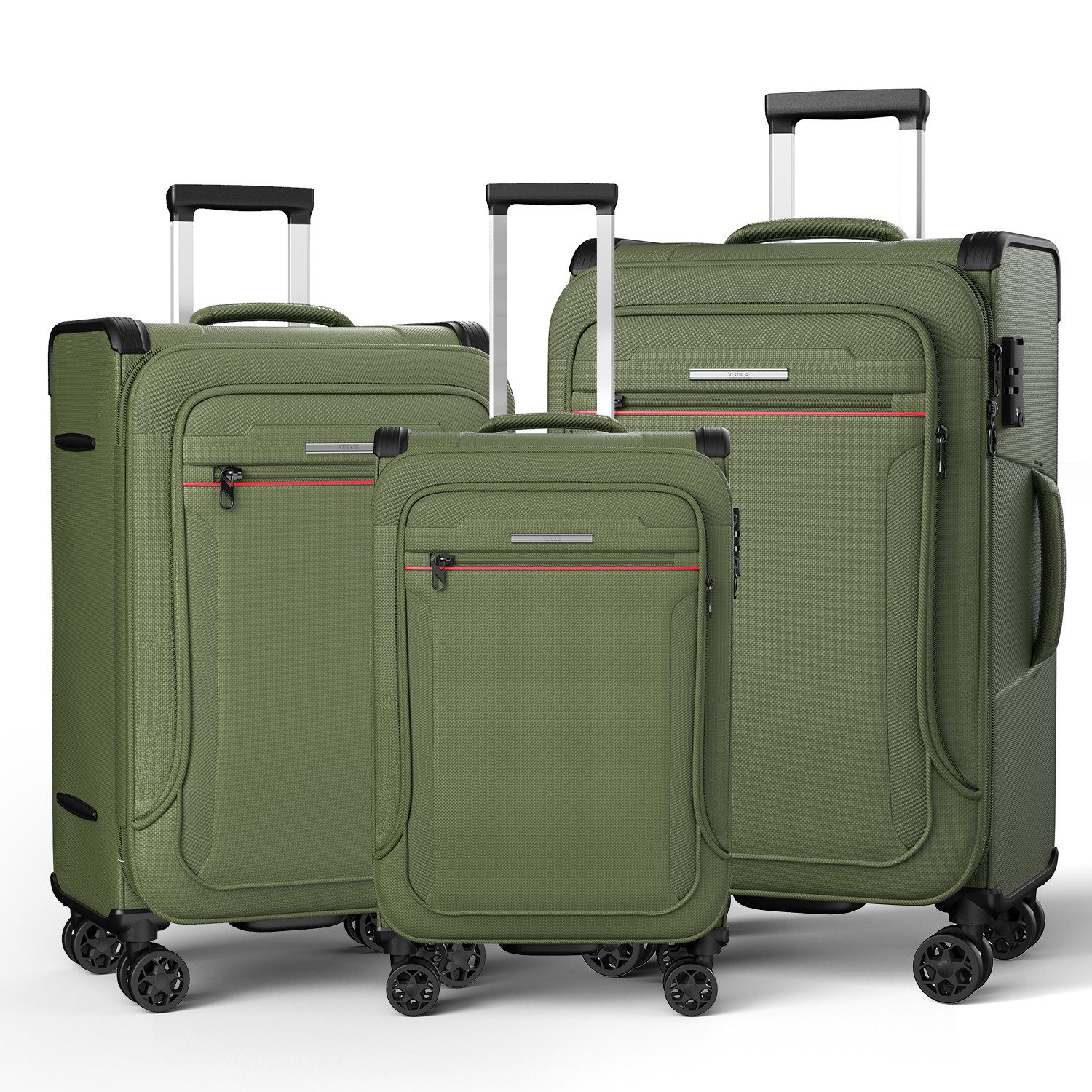 Verage Weichgepäck-Trolley Toledo Weichschalenkoffer Reisekoffer, 4 Rollen, TSA-Schloss, erweiterbar Stoffkoffer Volumenerweiterung S/M/L/Sets