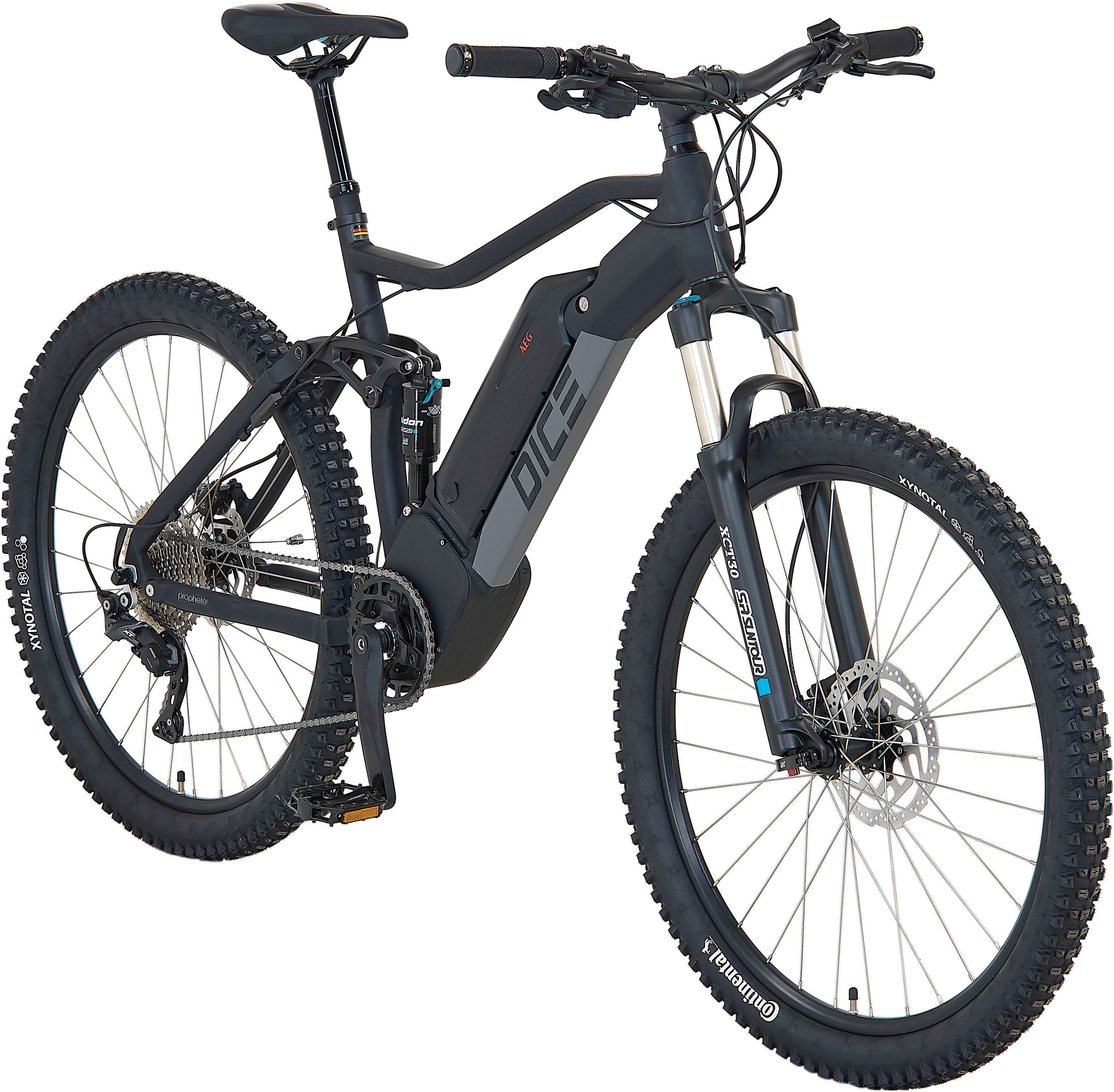 Prophete E-Bike Mountainbike DICE 4.8, 10 Gang Shimano Deore XT Schaltwerk, Kettenschaltung, Mittelmotor, 672 Wh, Pedelec, Elektrofahrrad für Damen u. Herren, MTB