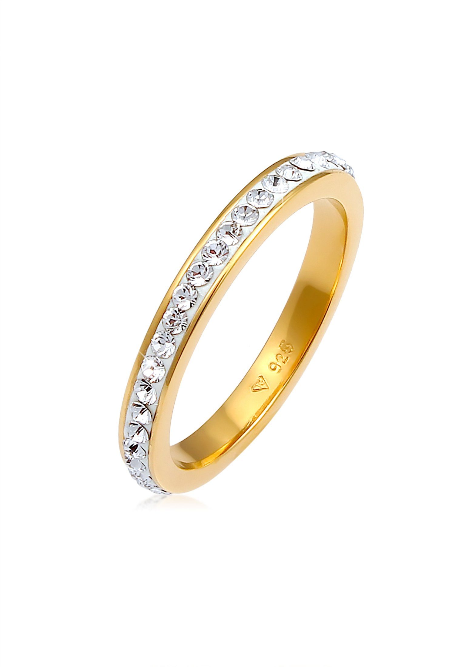 Elli Fingerring Kristallen Memoire Ring 925 Silber Gold