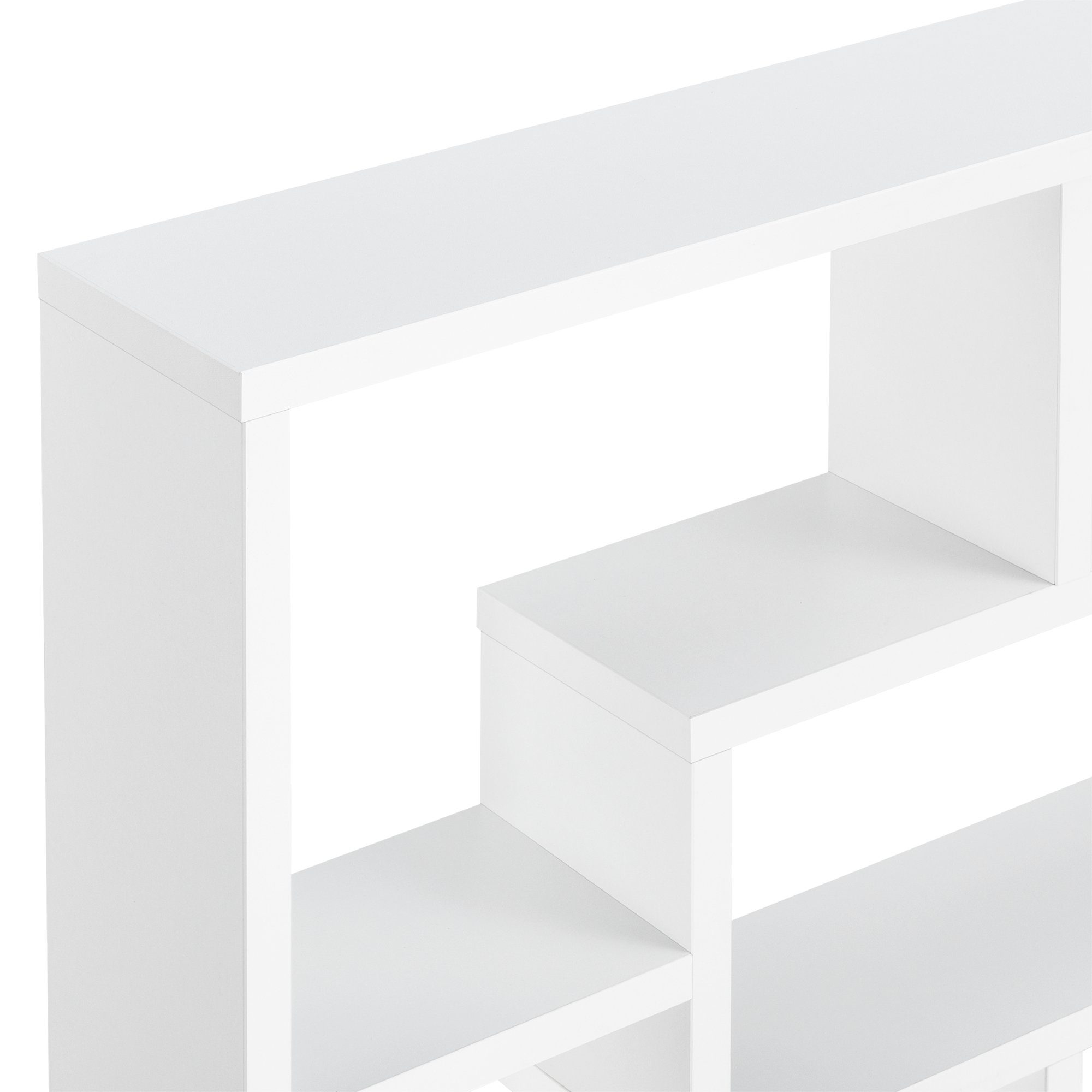 Bücherregal Wandregal, en.casa 7 Ablageflächen Qinngua Weiß mit 77x10x48cm