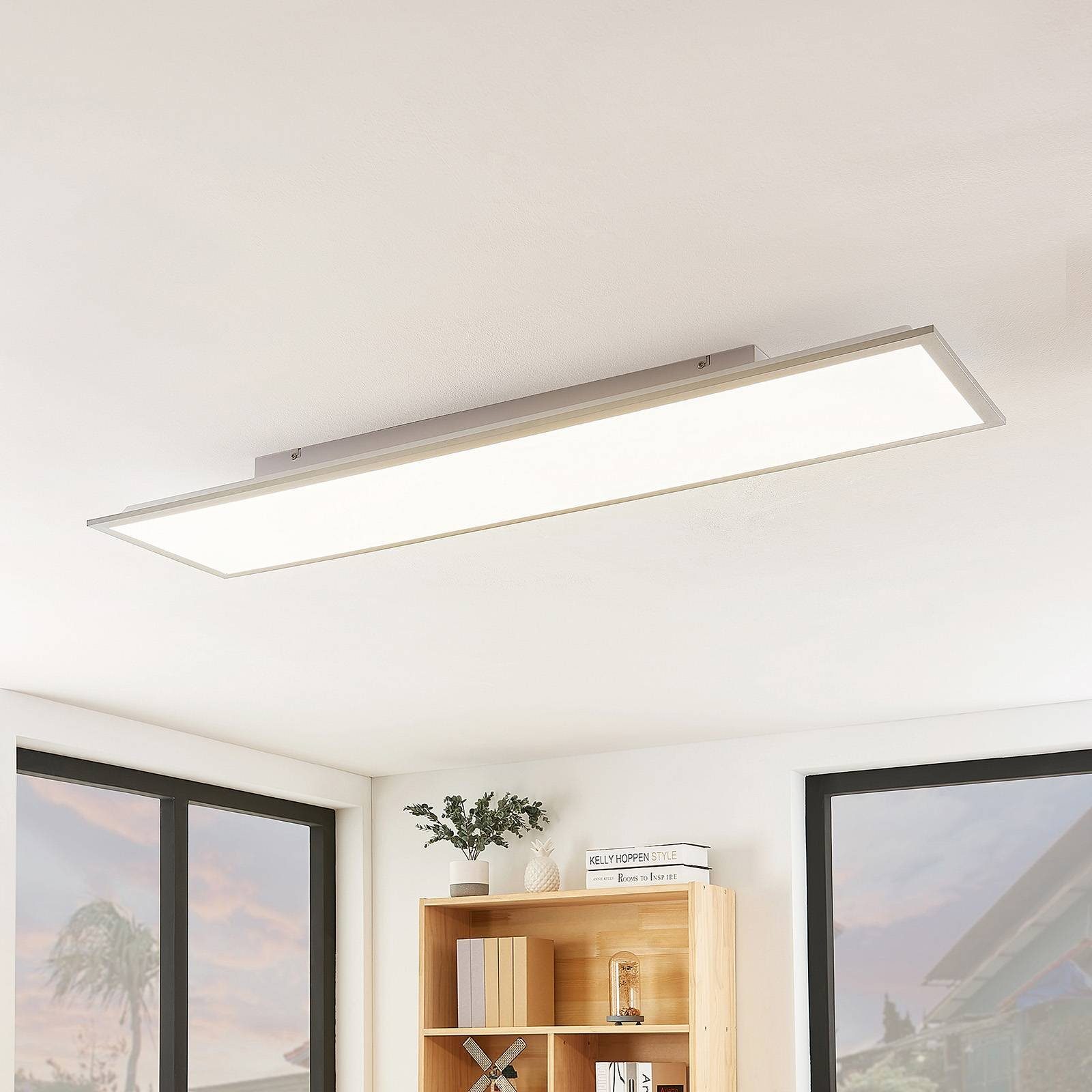 Lindby LED Panel Stenley, LED, Kunststoff Weiß Farbwechsel warmweiß / tageslicht IP20 mit Fernbedienung, LED 36 W gesamt, Farbwechsel warmweiß / tageslicht