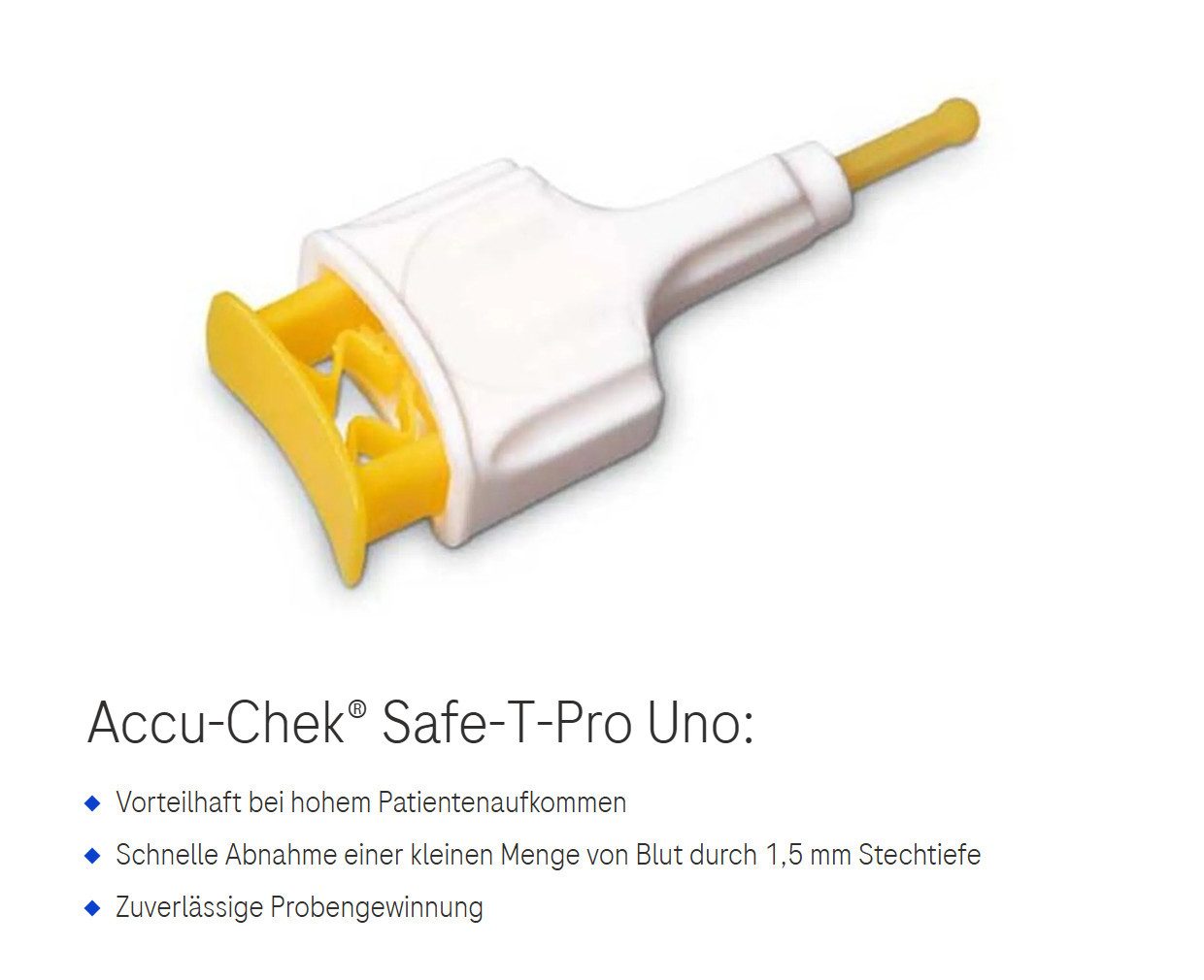 Roche Stechhilfe Accu-Chek Safe-T-Pro Uno, Spar-Set, Stechhilfe für Diabetiker, hygienische und schmerzfreie Blutentnahme, (200 St), sterile Einmal-Stechhilfe für Blutzuckermessung