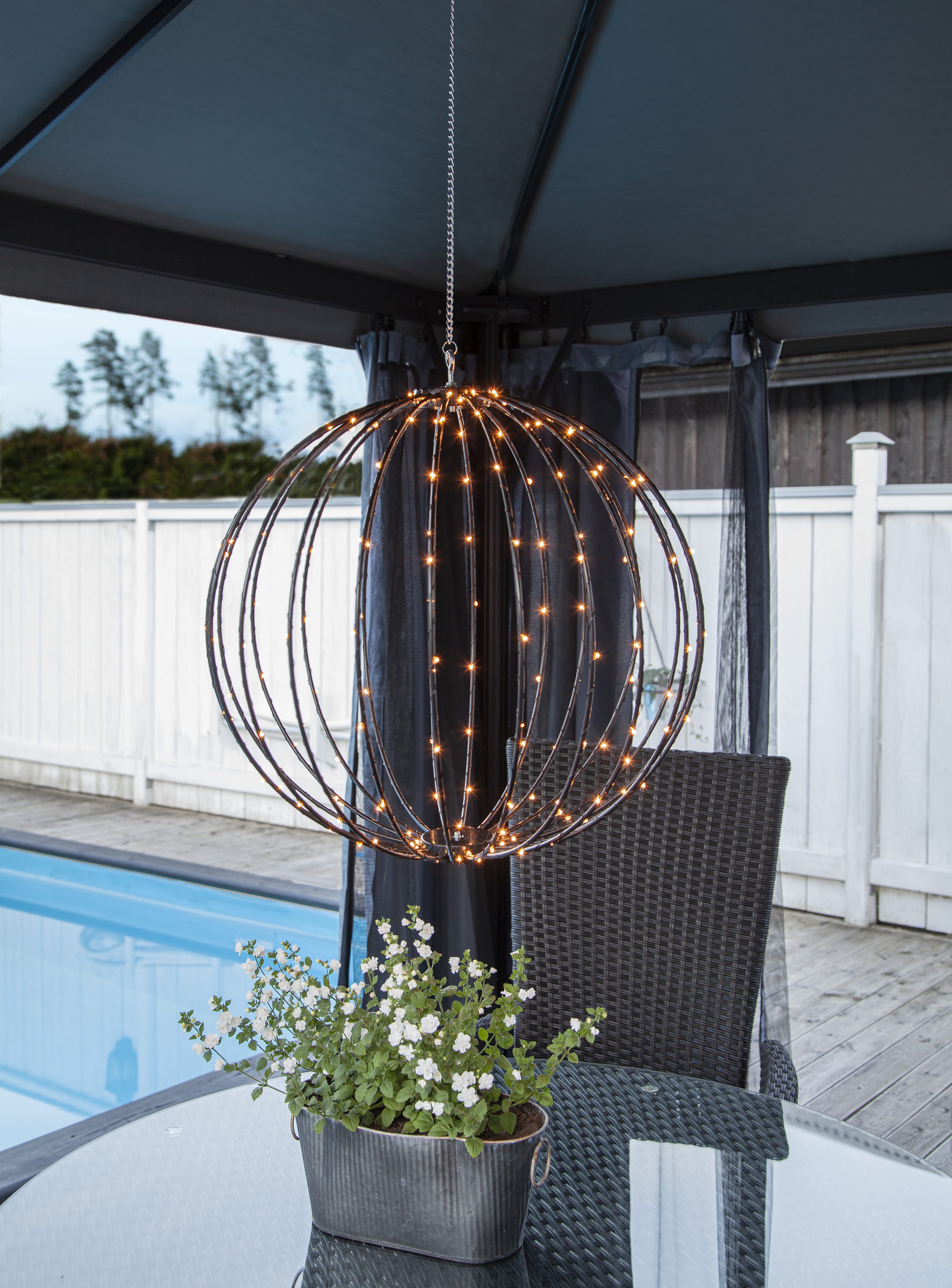 STAR TRADING LED-Hängeleuchte Hängeleuchte Mounty, LED fest integriert, Tageslichtweiß, Faltbare Hängedekoration, LED, 8 Leuchtfunktionen, 5 m Zuleitung
