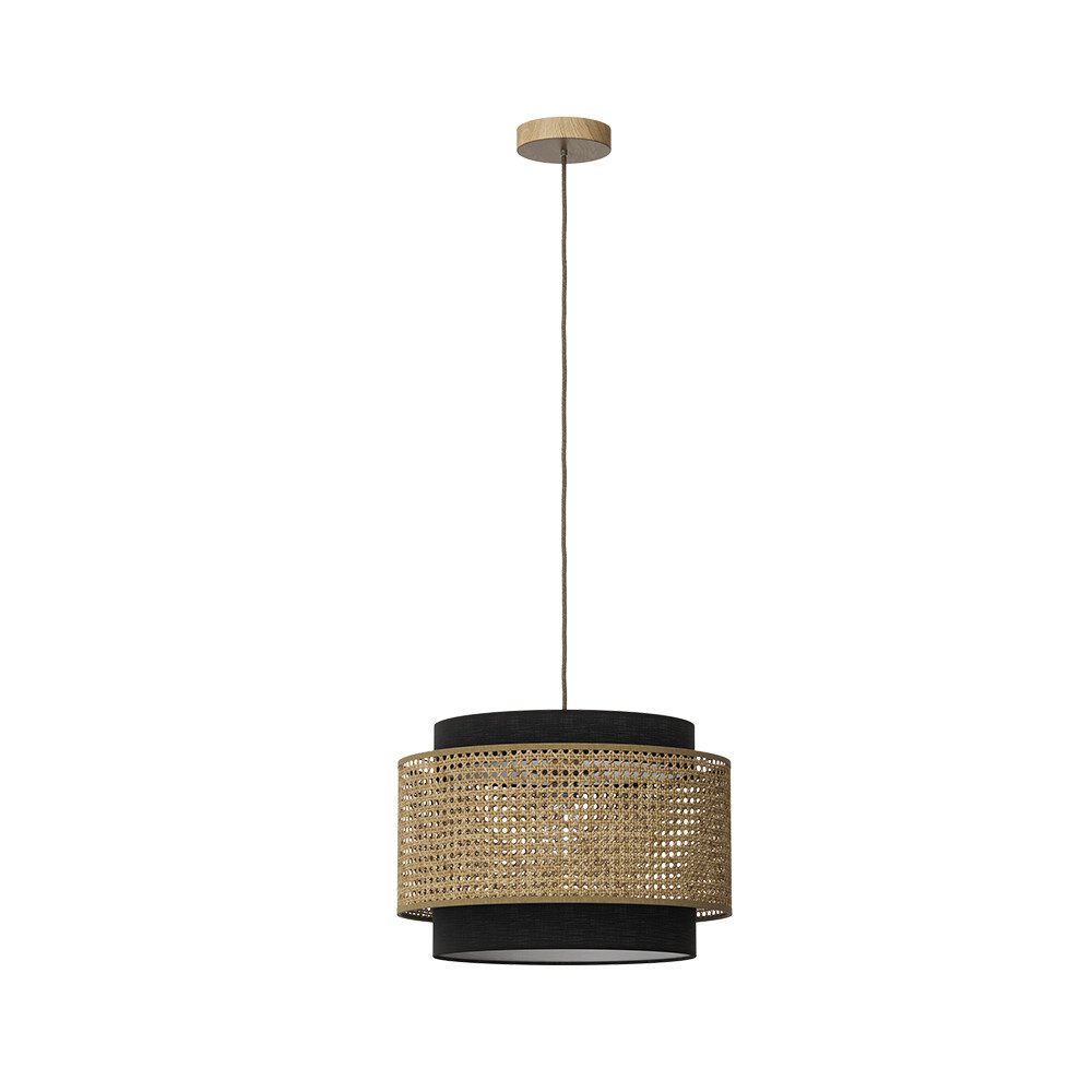 Vicco Pendelleuchte Morten, Rattan/Schwarz, 45 x 31 cm