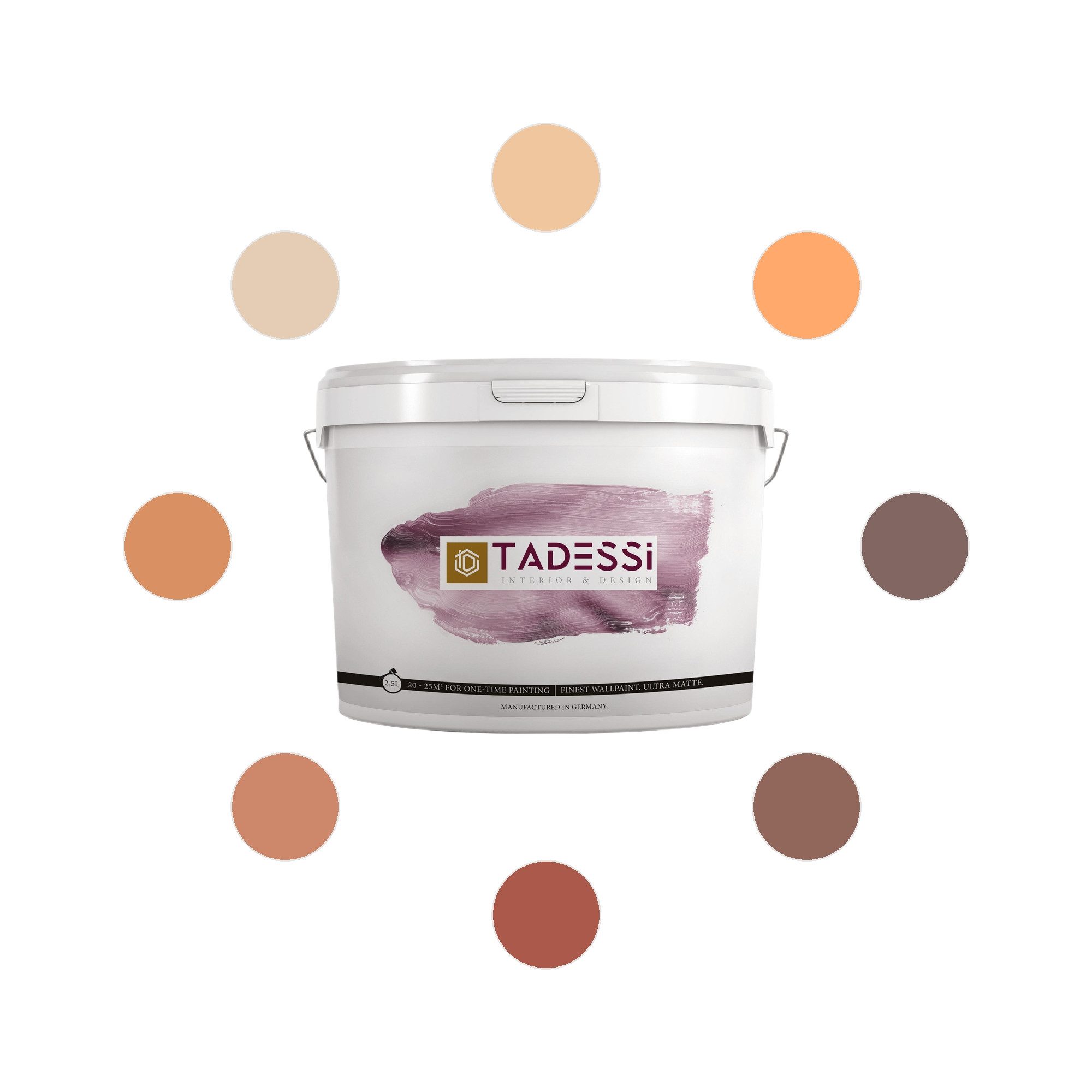 Tadessi Wandfarbe Color Vista - Warme Orangetöne - Dispersion - 2.5L