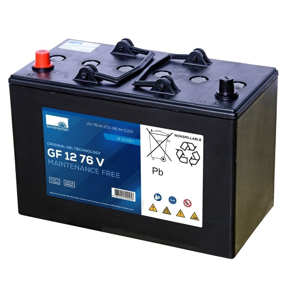 Sonnenschein Exide GNB Sonnenschein GF 12 076 V GEL 12V 76Ah Industrie Batterie Batterie, (12 V)