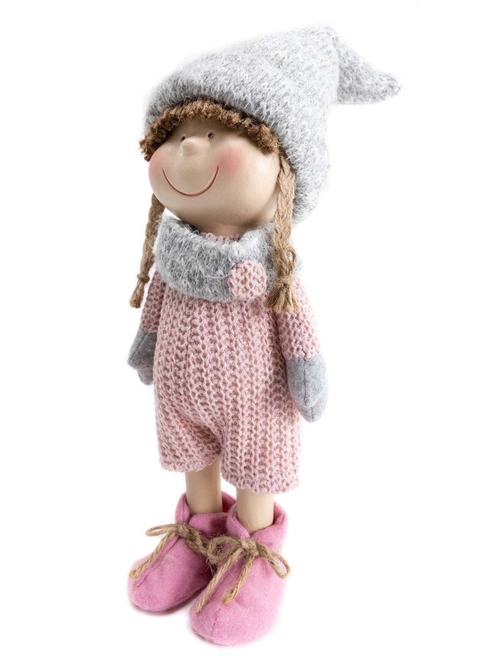 Trend Line Weihnachtsfigur TrendLine Dekofigur Kind 15 x 12 x 42 cm rosa-we günstig online kaufen