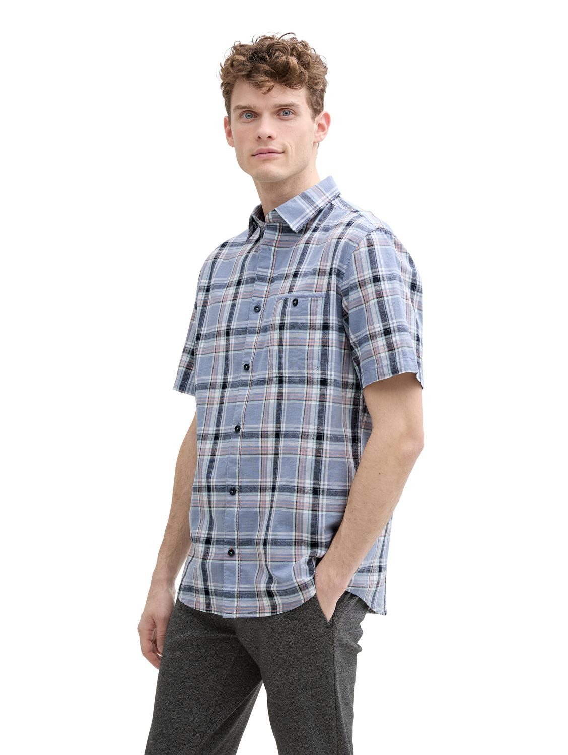 Kurzarmhemd CHECKED SLUBYARN SHIRT