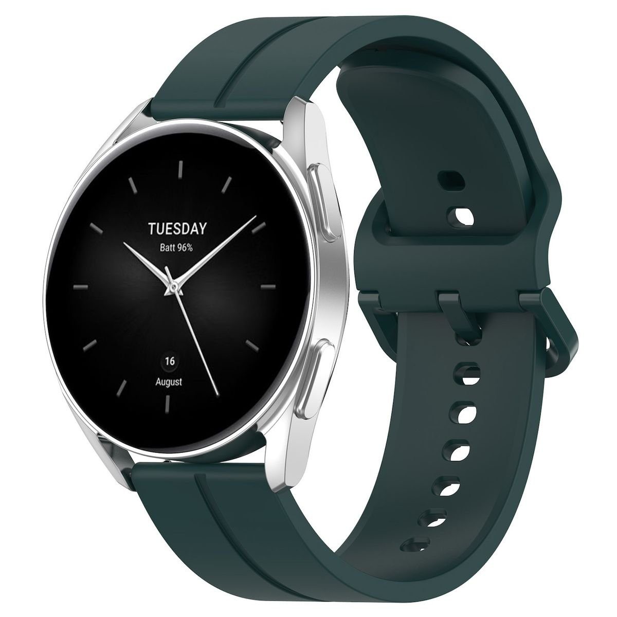 Wigento Smartwatch-Armband Für Xiaomi Watch 2 Pro hochwertiges Silikon Ersatz Armband Grün