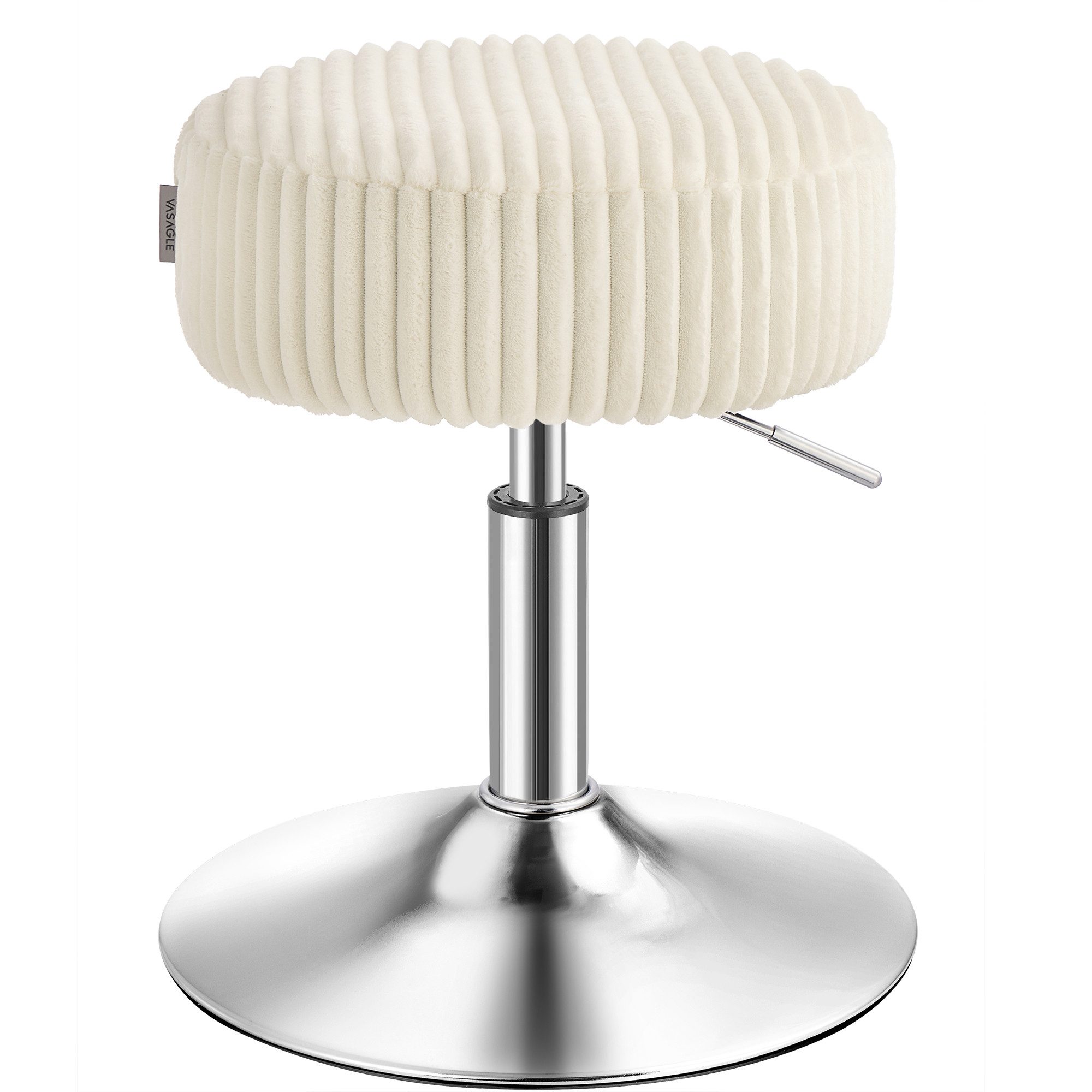 VASAGLE Barhocker Schminkhocker, Drehhocker, für Schlafzimmer (1 St), Schminkstuhl, Sitzhocker 360° drehbar, Cord, dicke Polsterung