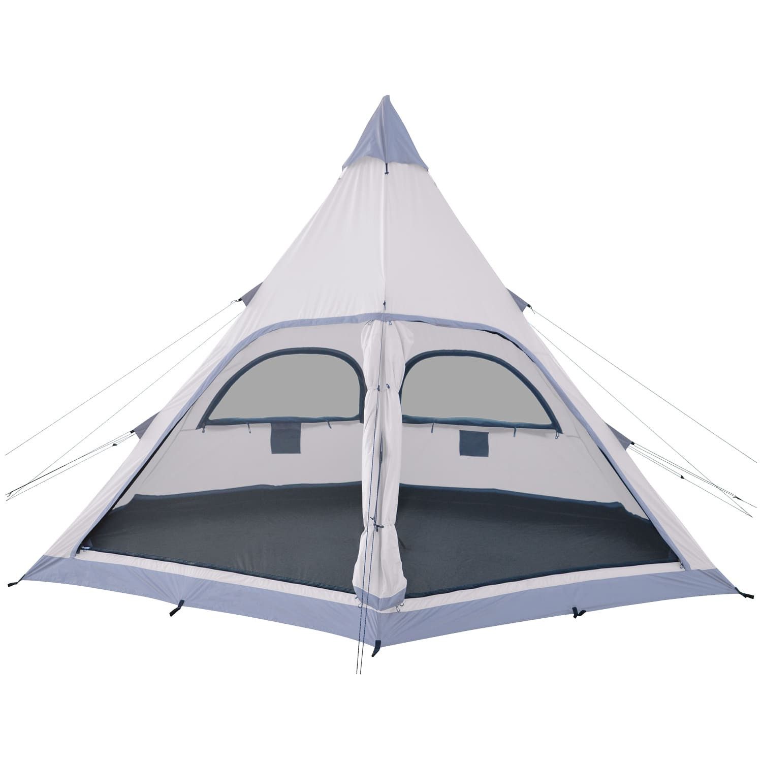 Skandika Tipi-Zelt Tipi Hetta 460 Protect (beige/grau), 3m Stehhöhe, UV 50+, 3000mm Wassersäule, für 6 Mann, Outdoor, Glamping