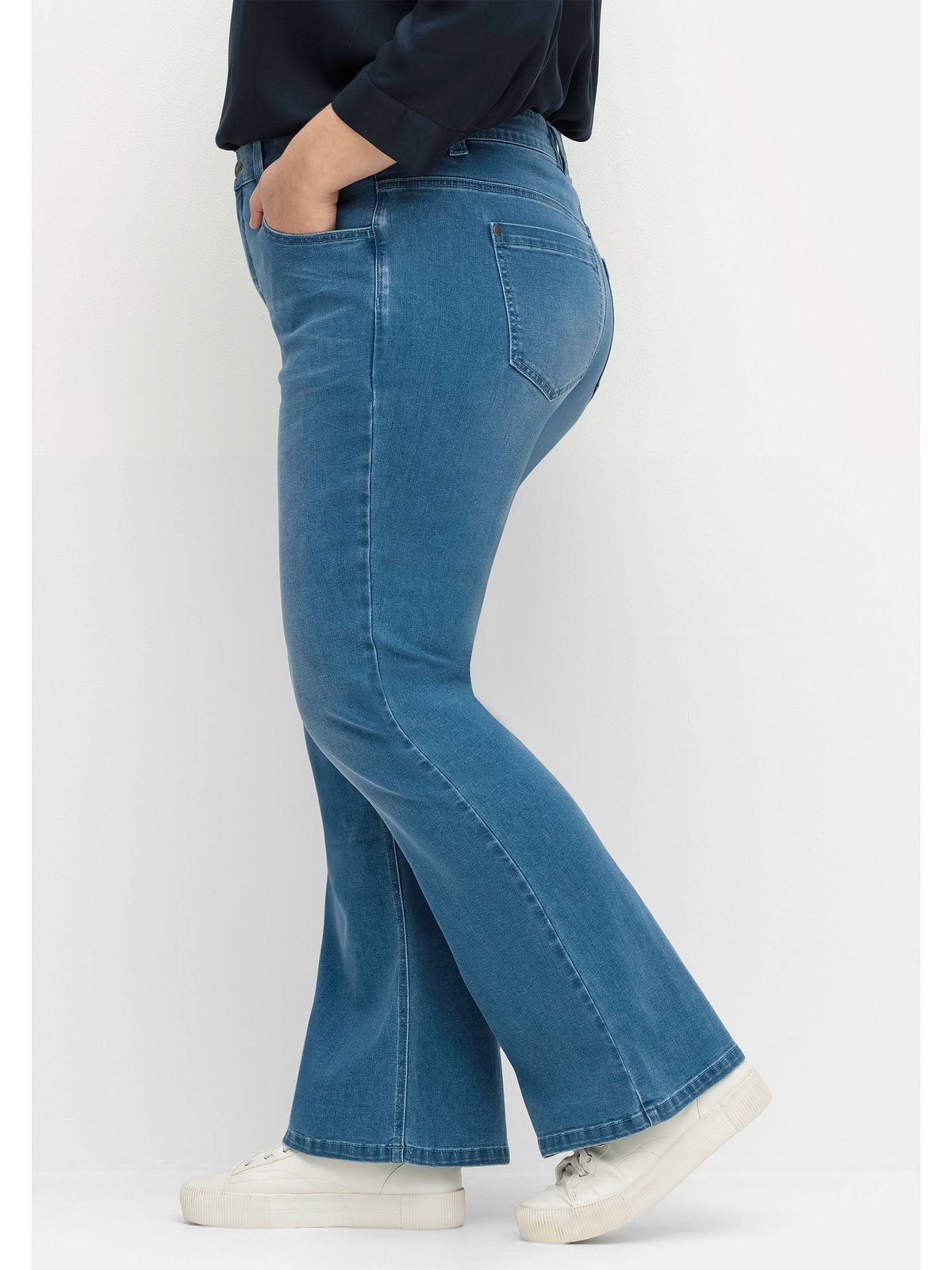 Sheego Stretch-Jeans Große Größen mit blue Bodyforming-Effekt Catfaces Denim und