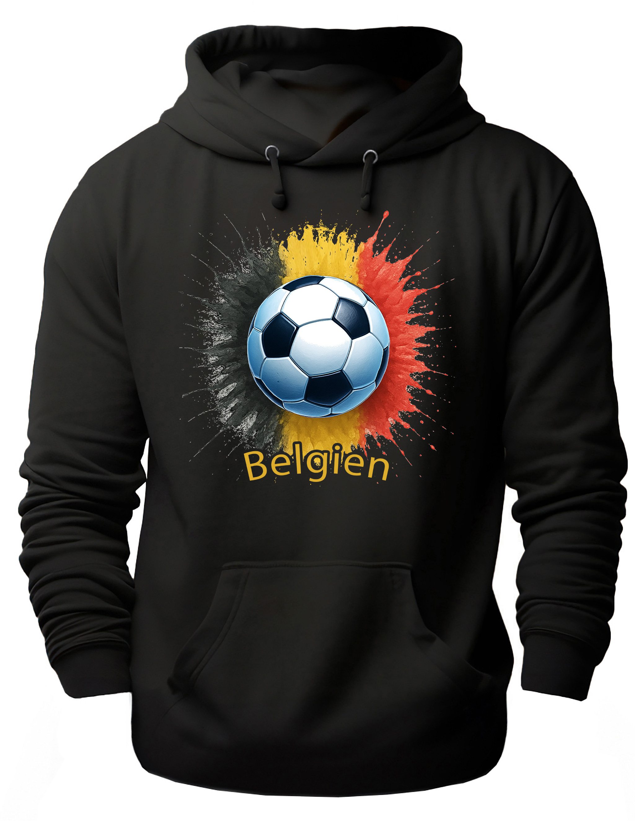 MyDesign24 Hoodie Fanhoodie Fussball WM Hoodie 2026 Nationalmannschaft Kapuzenpulli Belgien i671