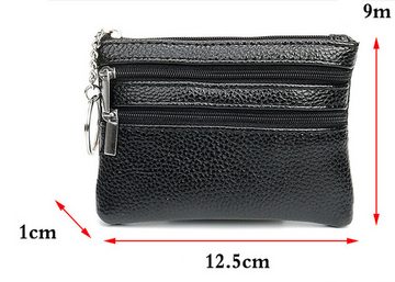 Coonoor Brieftasche Reißverschluss-Schlüsselanhänger, Geldbörse, Münzbeutel, Handtasche, Weiches echtes Leder reißverschlusstasche für Kleingeld