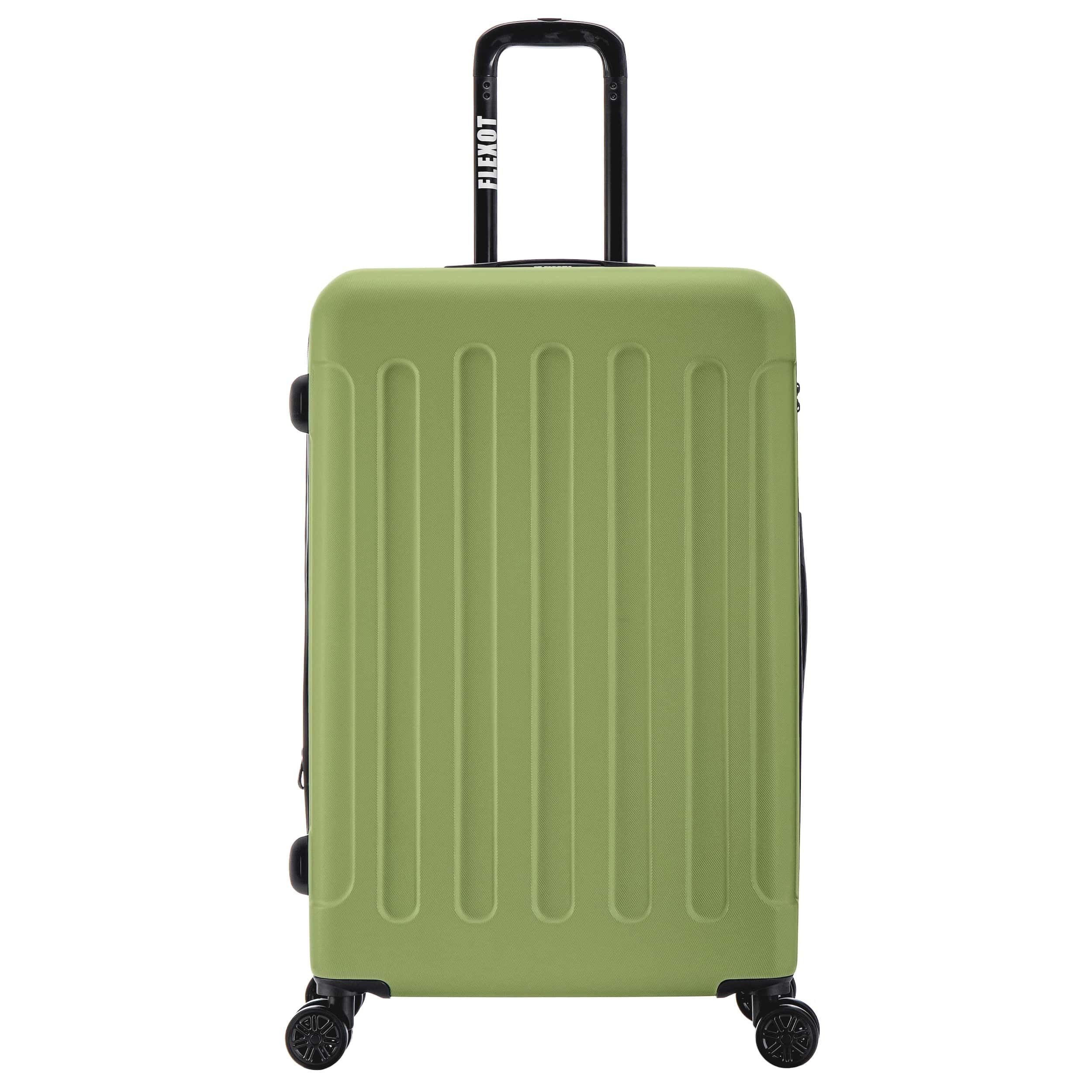 Flexot Hartschalen-Trolley F-3045 (Gr. M, L, XL) – Kofferset – ABS-Hartschale, 4 Rollen, Robuster und moderner Koffer mit vier 360° Rollen und Zahlenschloss