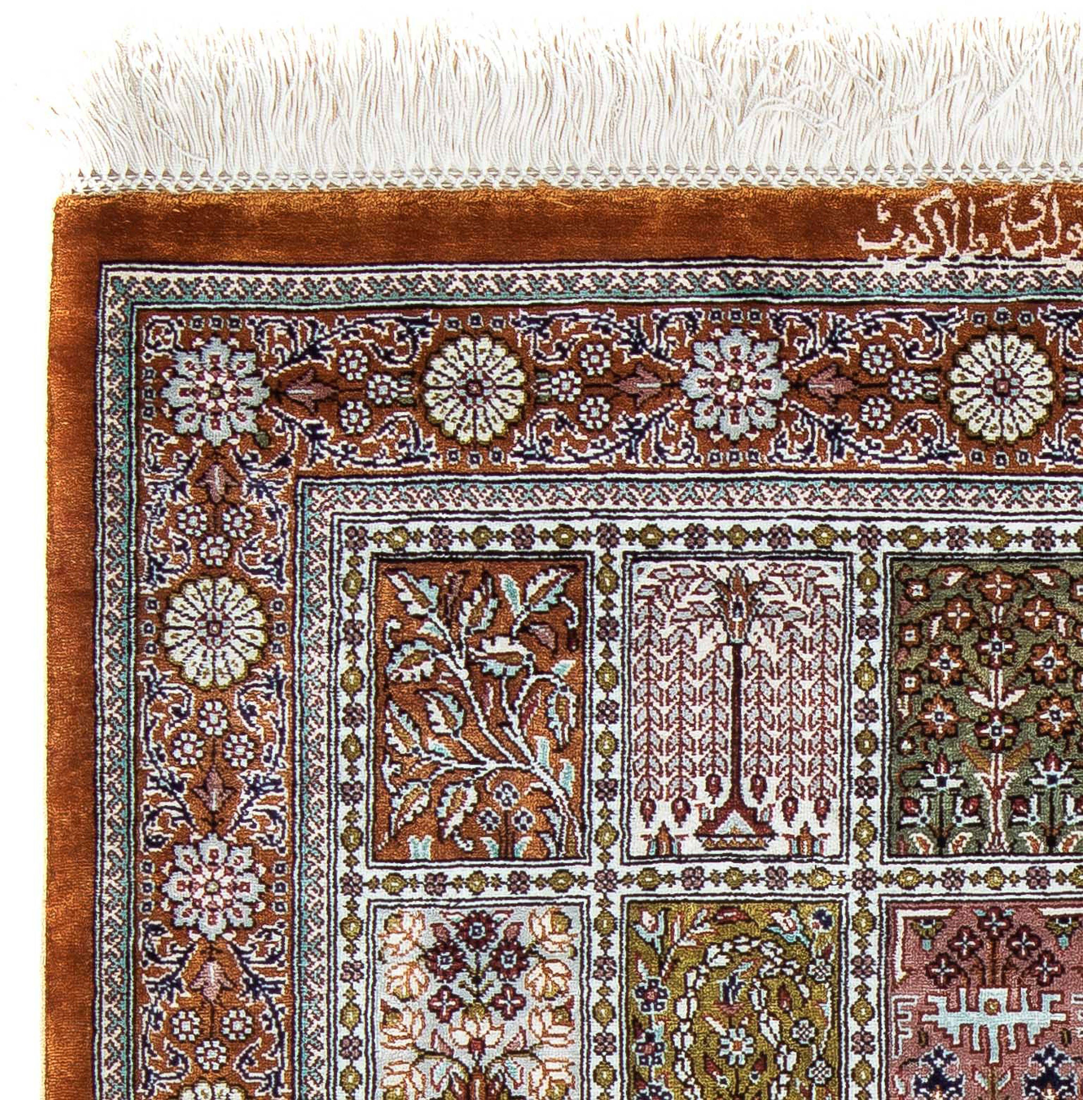 Orientteppich Perser - Einzelstück - Höhe: 10 morgenland, 59 mm, rechteckig, Zertifikat mit Wohnzimmer, 92 x - Ghom Handgeknüpft, cm mehrfarbig