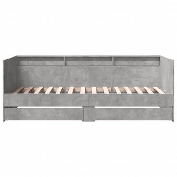 vidaXL Bett Tagesbett mit Schubladen Betongrau 90x190 cm Holzwerkstoff