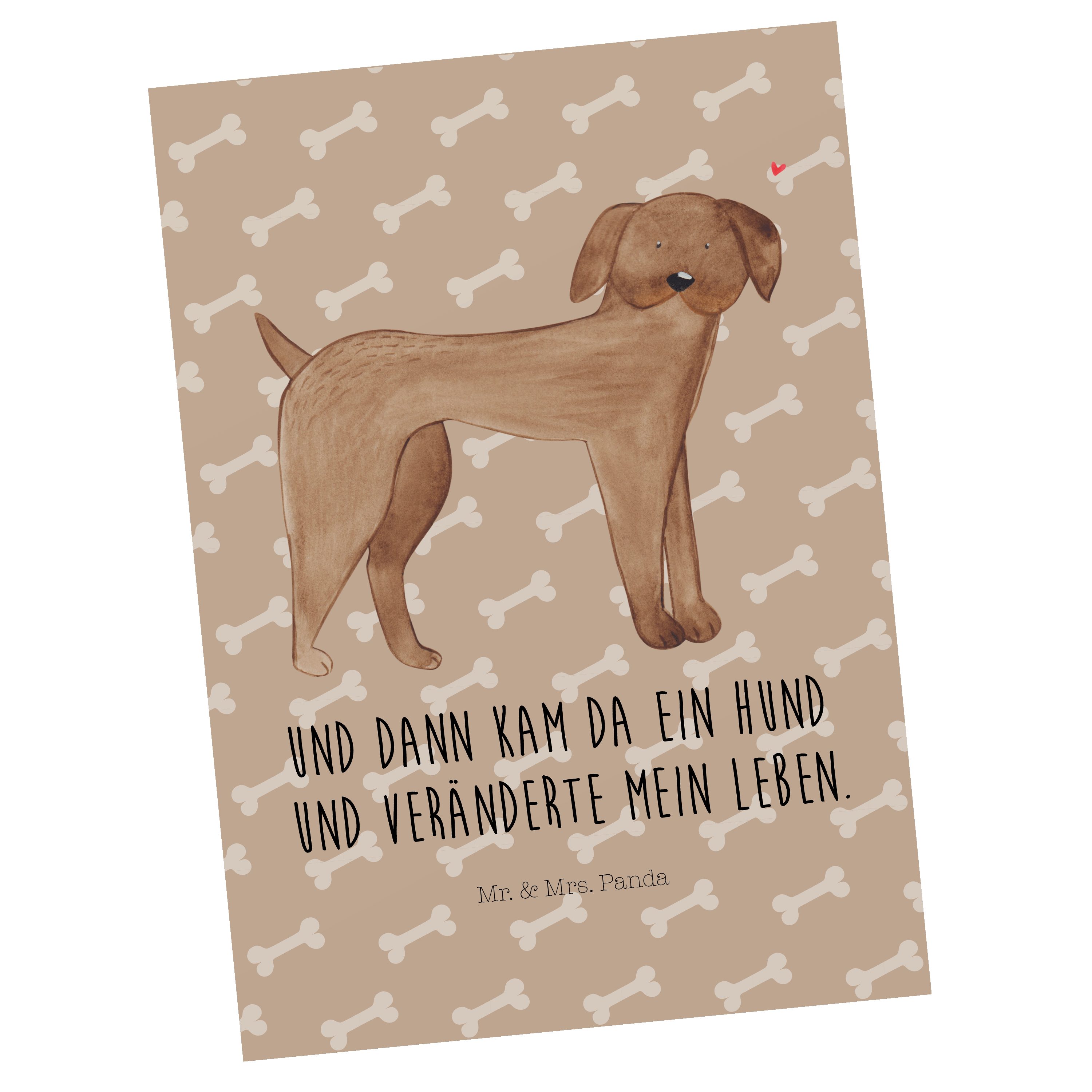 Mr. & Mrs. Panda Postkarte Hund Dogge - Hundeglück - Geschenk, Herz, Vierbeiner, Tierliebhaber | Grußkarten