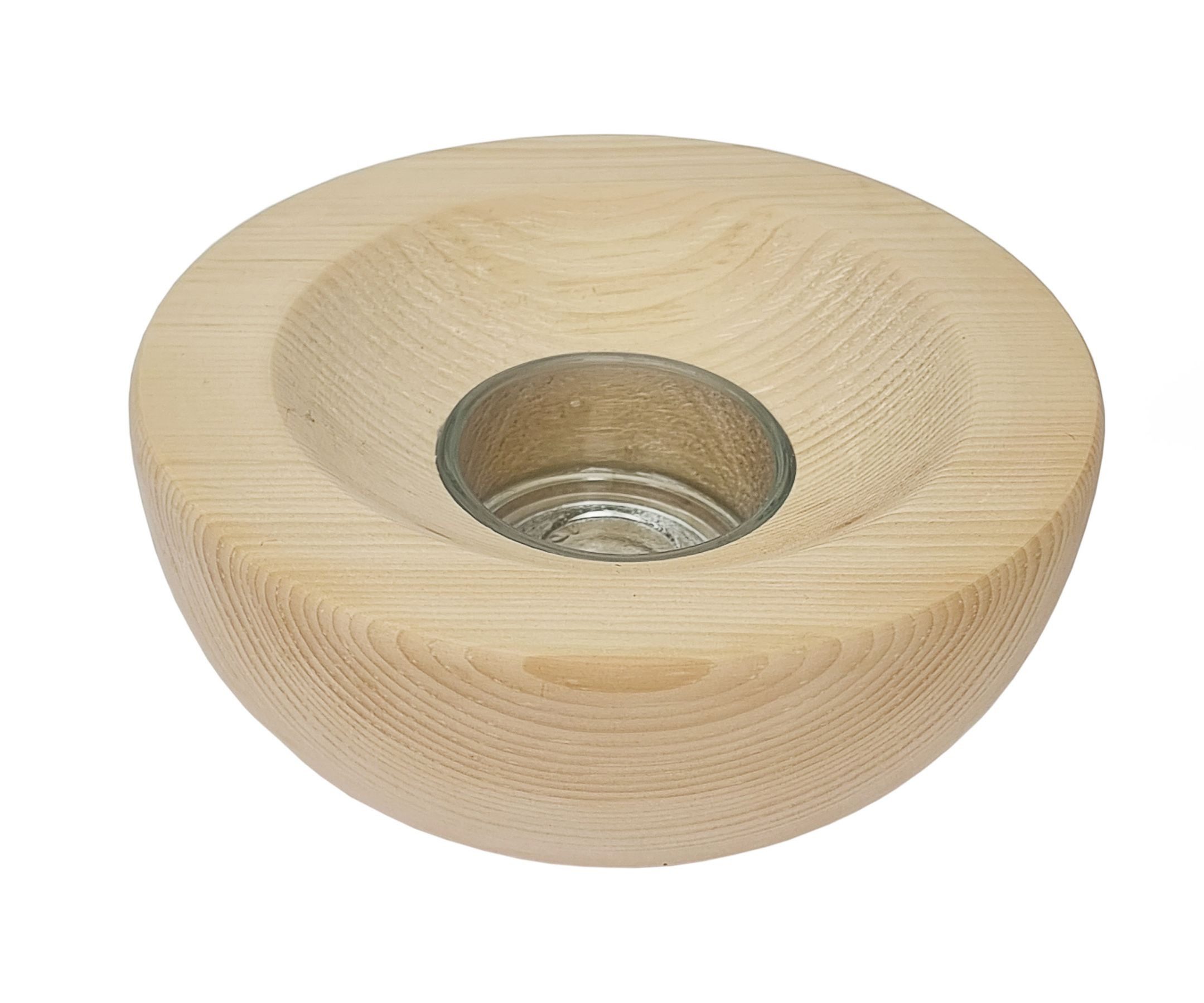 ERST-HOLZ Teelichthalter Zirbenteelicht mit Glas Teelichtschale günstig online kaufen