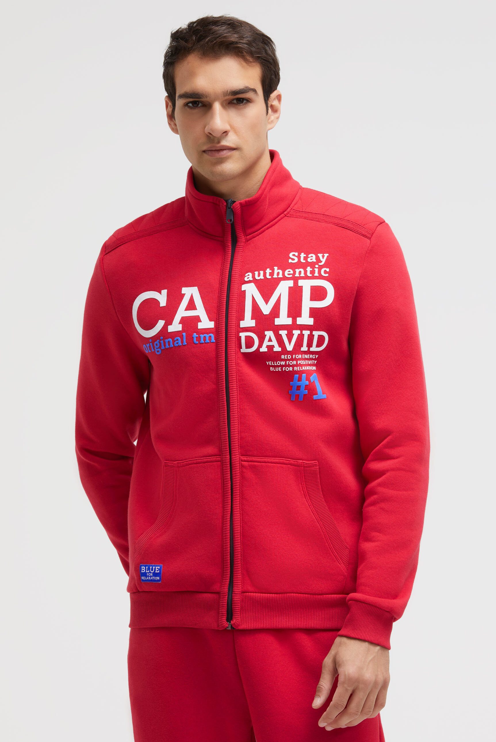 CAMP DAVID Sweatjacke mit Stehkragen