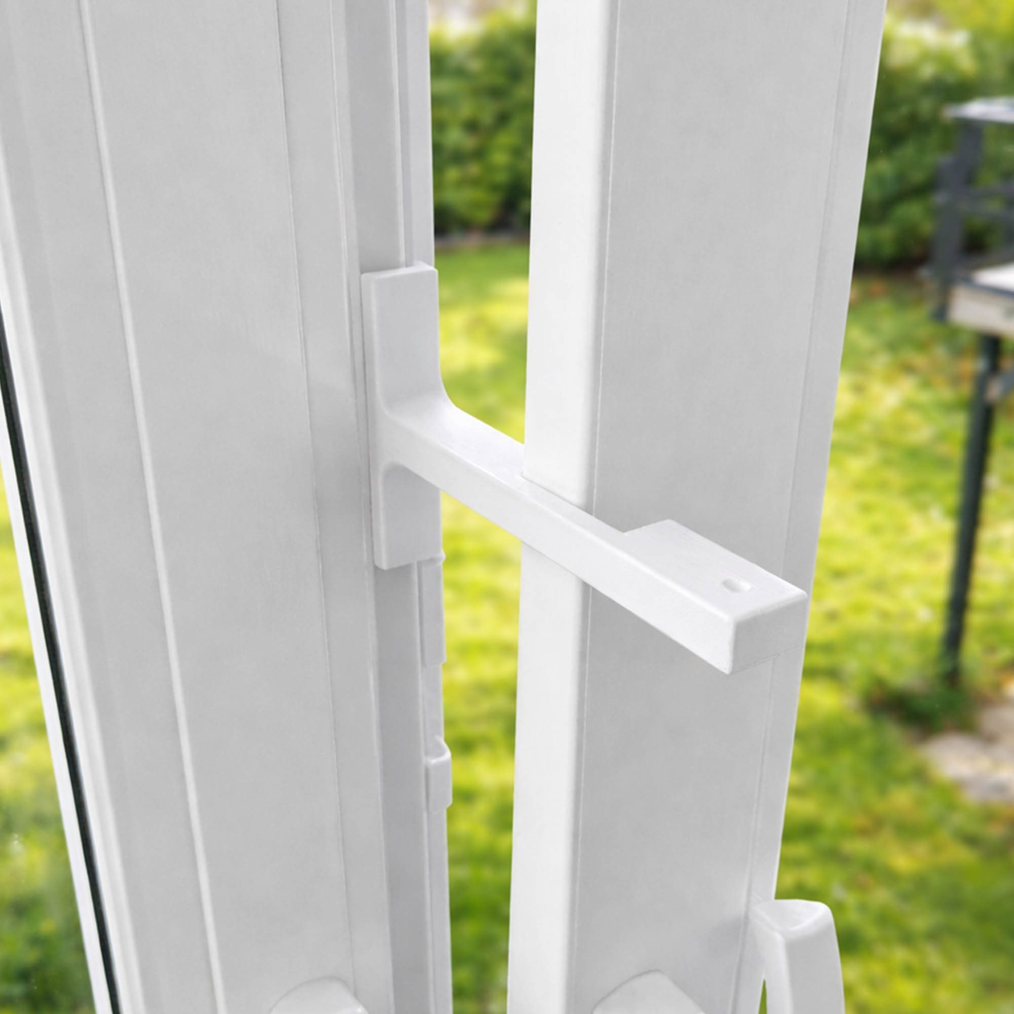 TSB Werk Fensterbeschlag Fensterstopper Fensterfeststeller Fensterhalter (2 St), Kippfensterhalter, Sicherung, Weiß, Zuknallschutz
