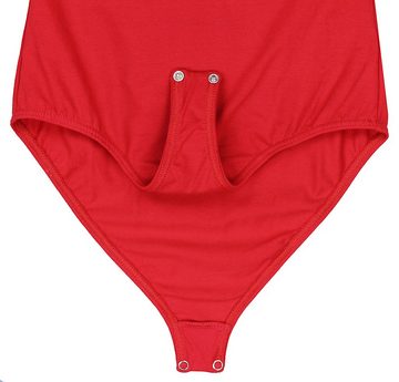 Alkato Kurzarmbody Kurzarm Bodysuit mit Rundhalsausschnitt