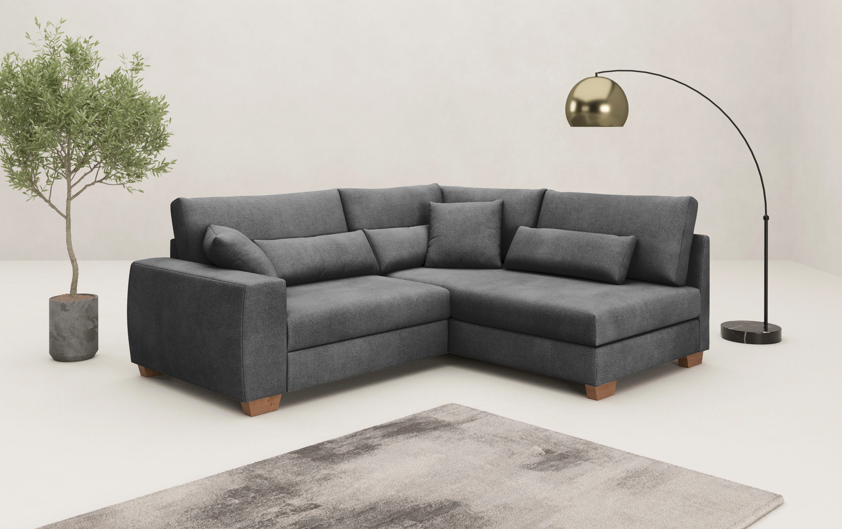 Mr. Couch Ecksofa "Hilla L-Form, bis 140 kg belastbar" mit Taschenfederkern günstig online kaufen