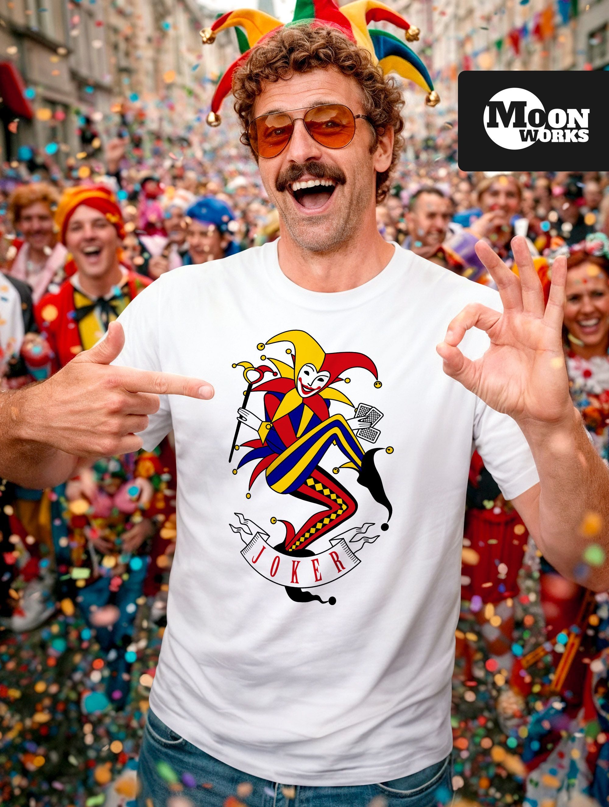 MoonWorks Print-Shirt Herren T-Shirt Kartenspiel Kostüm Spielkarten Gruppen günstig online kaufen