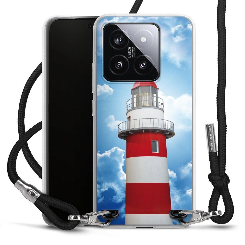 DeinDesign Handyhülle Leuchtturm Wolke Himmel Leuchtturm, Xiaomi 14 Handykette Hülle mit Band Case zum Umhängen Cover mit Kette