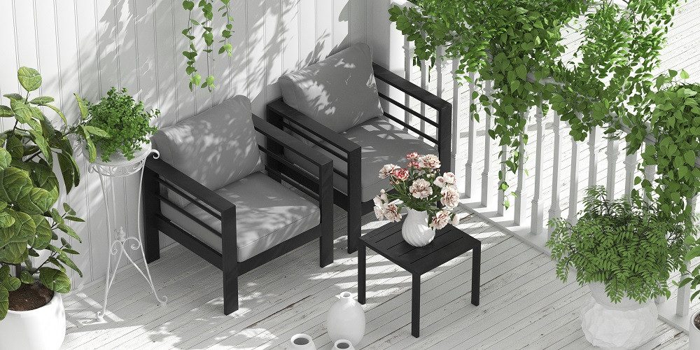 MeXo Gartenlounge-Set Gartenmöbel Set Balkon Aluminum günstig online kaufen