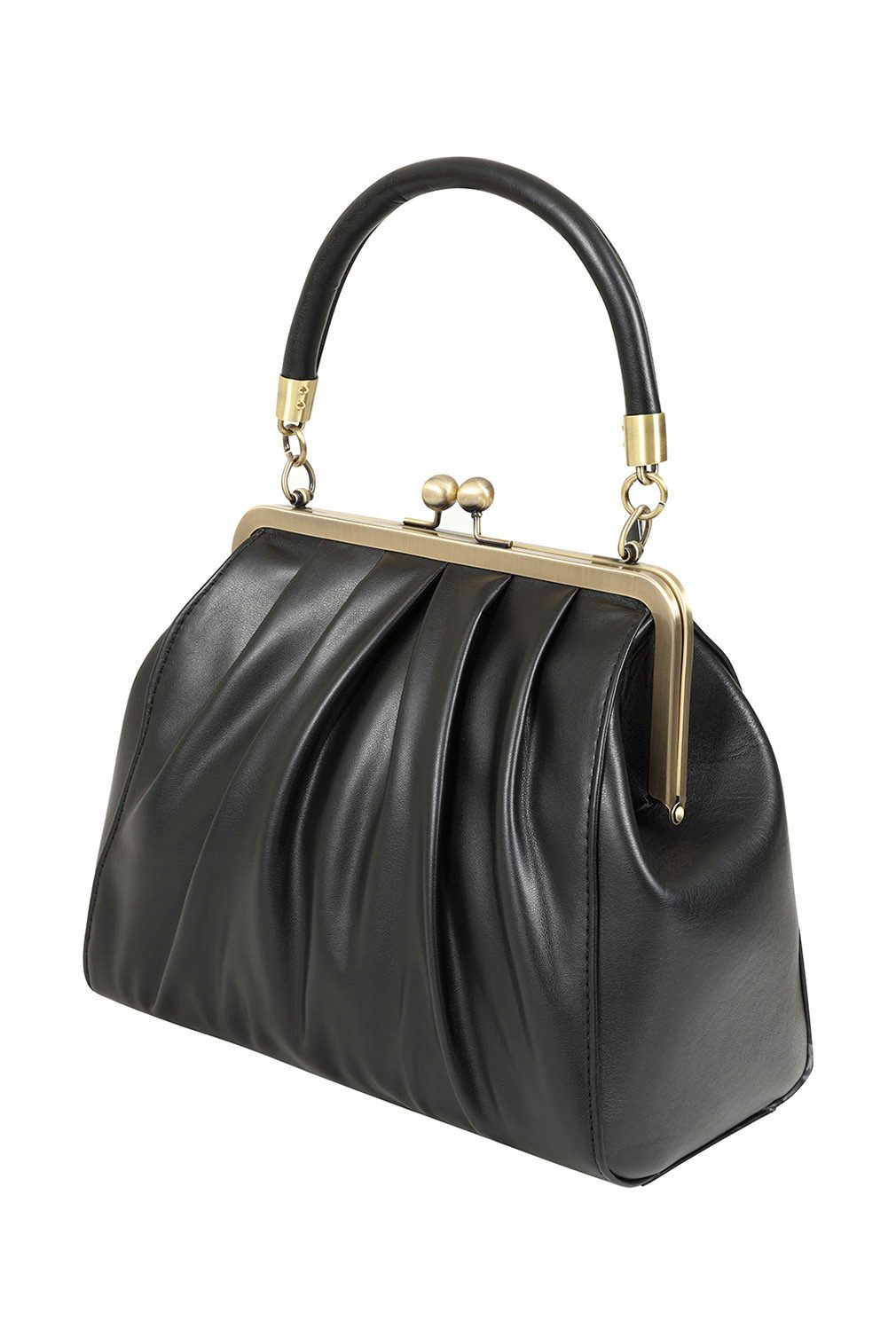 Banned Handtasche Scarlett Frame Schwarz, Rockabilly Vintage Henkeltasche