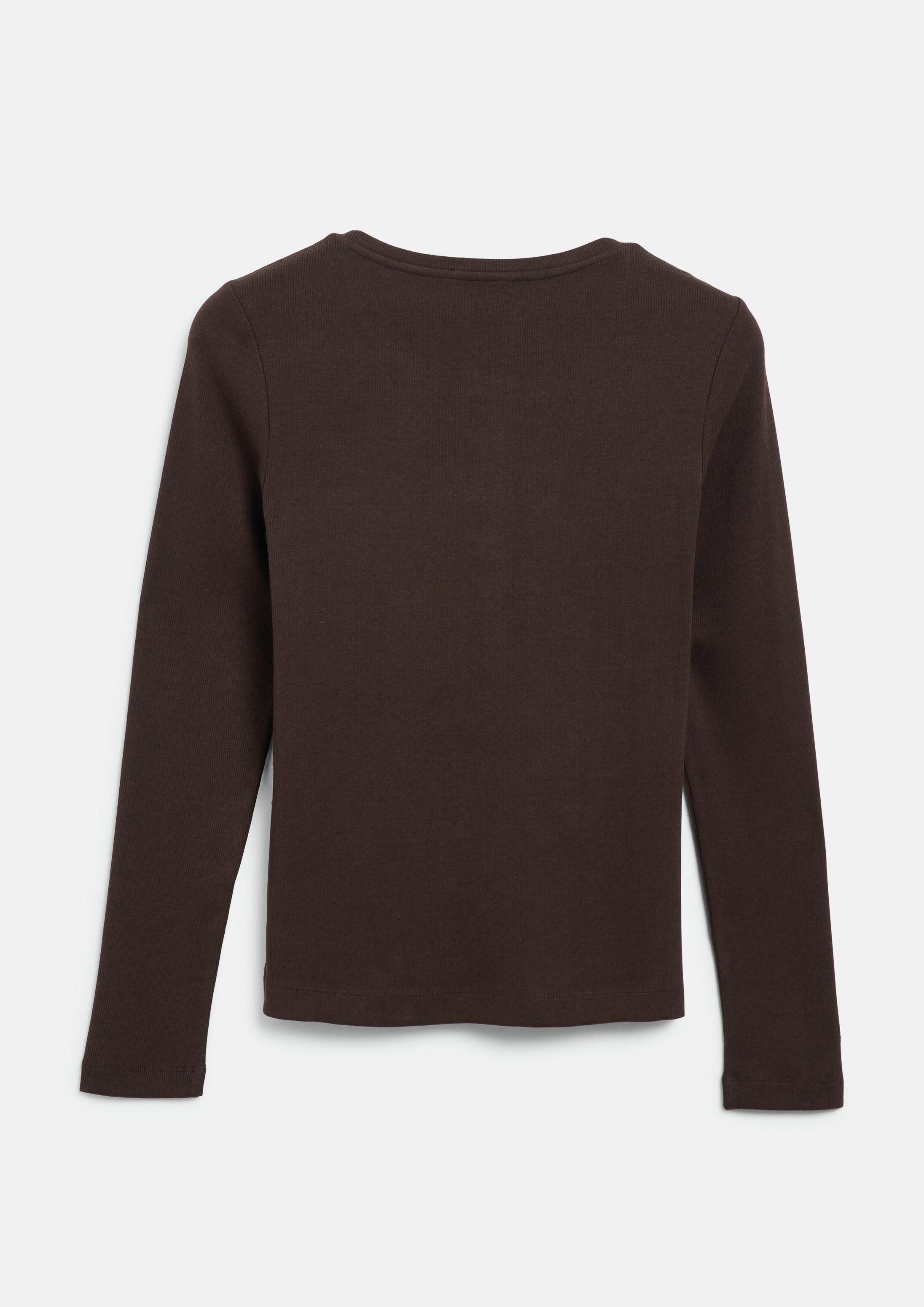 s.Oliver Langarmshirt T-Shirt Ripp-Langarmshirt mit Knopfleiste im Slim Fit