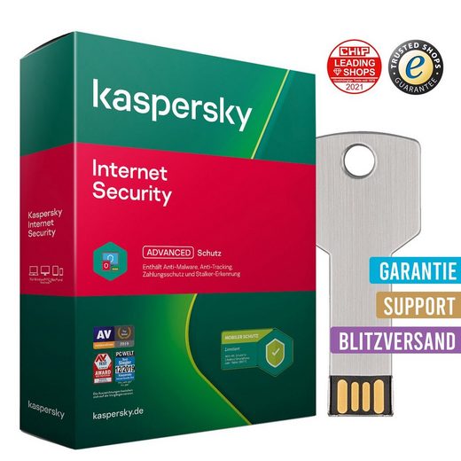 Kaspersky Internet Security 2022, 1 Gerät, 1 Jahr, auf USB-Stick, kostenloser Versand
