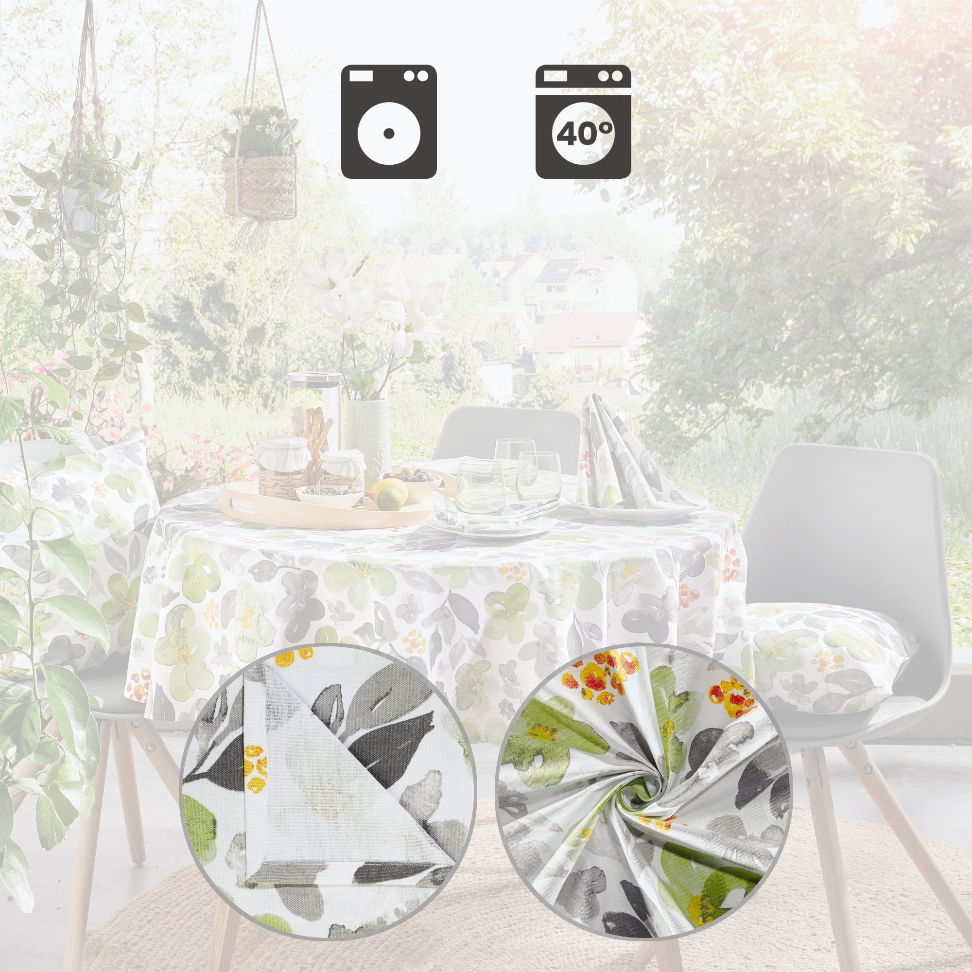 REDBEST Platzset Tischset 2er-Pack, Baumwolle Blumen