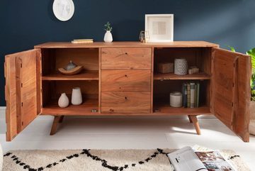 riess-ambiente Sideboard MYSTIC LIVING 145cm natur, Massivholz · Anrichte · 3D Oberfläche · Kommode · Wohnzimmer