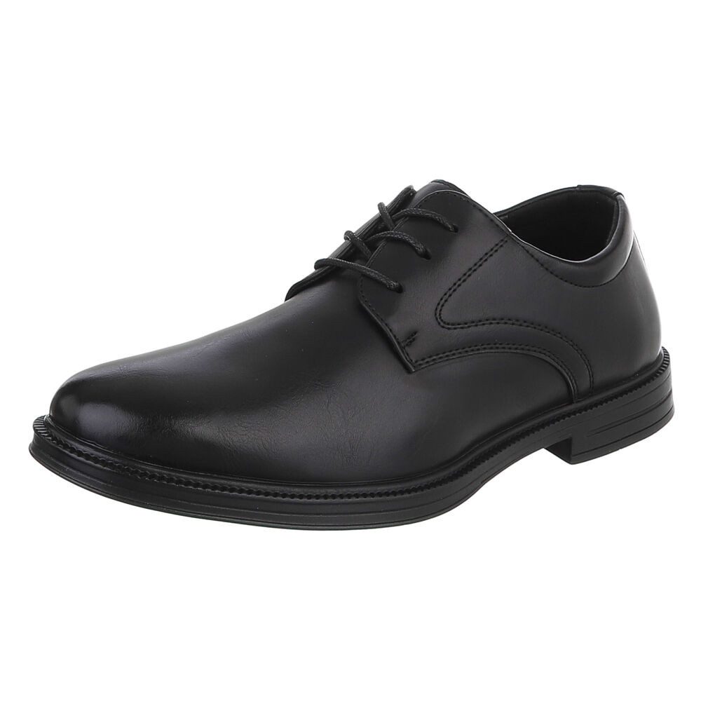 Coolwalk Herrenschnürschuh elegant in Lederoptik Schnürschuh (91917815) Blockabsatz Business-Schuhe in Schwarz