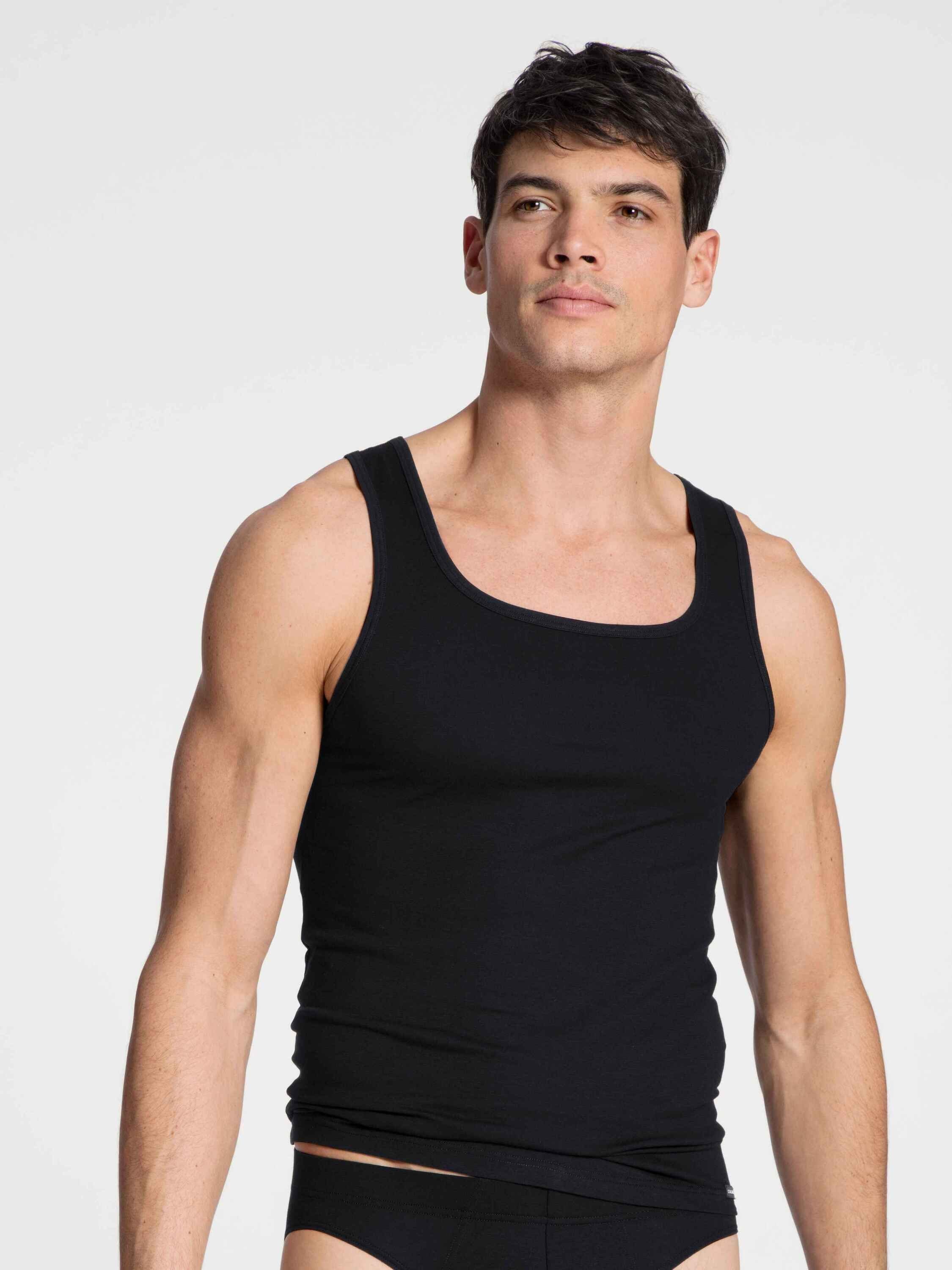 (1-St) schwarz Unterhemd CALIDA Athletic-Shirt