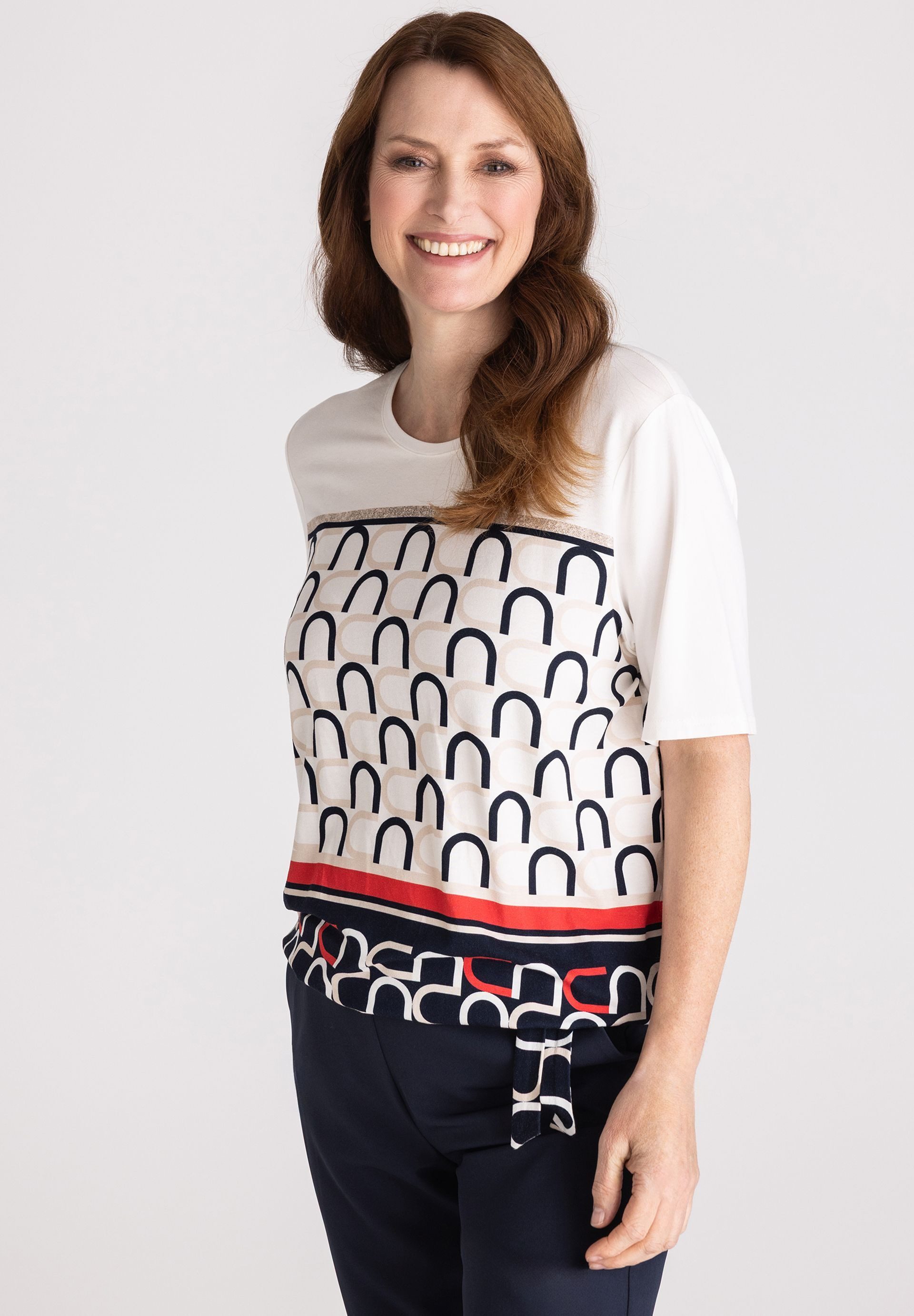 FRANK WALDER T-Shirt mit Bindeband-Detail günstig online kaufen