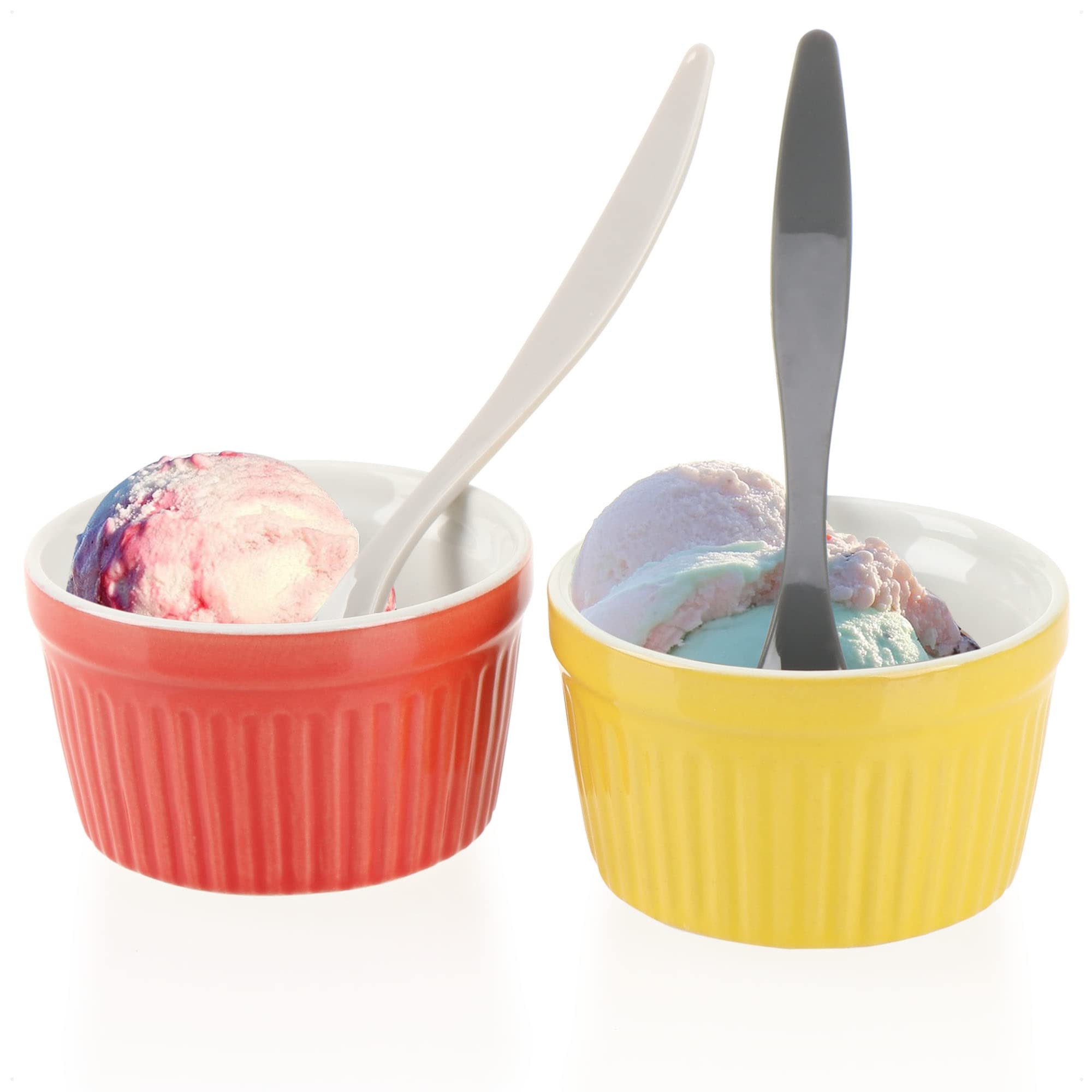 com-four Eierlöffel Eierlöffel aus Kunststoff (24 Stück), wiederverwendbare Dessertlöffel - BPA-freie Plastiklöffel