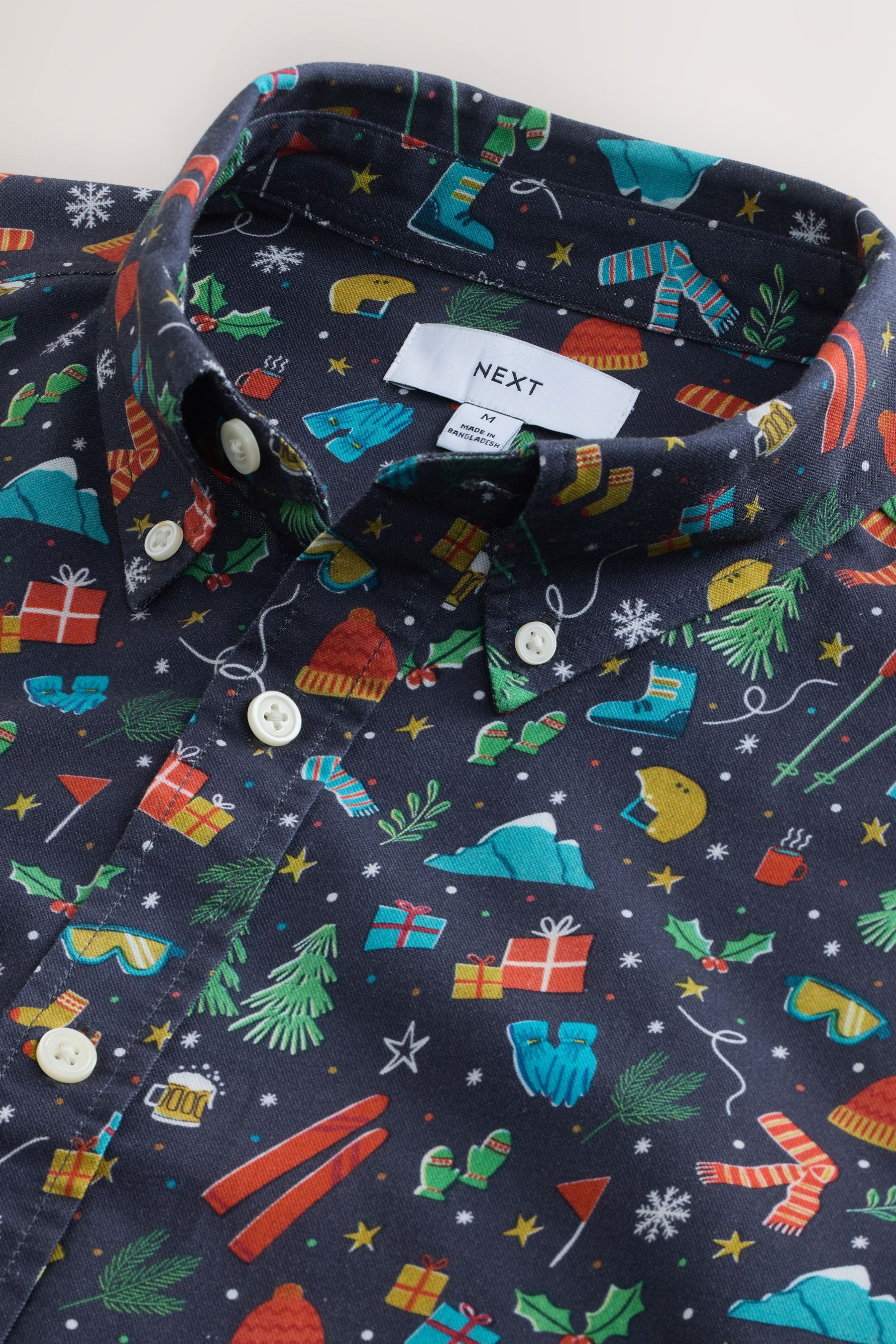 Next Langarmhemd Langärmeliges Hemd mit Weihnachtsmotiv (1-tlg) günstig online kaufen