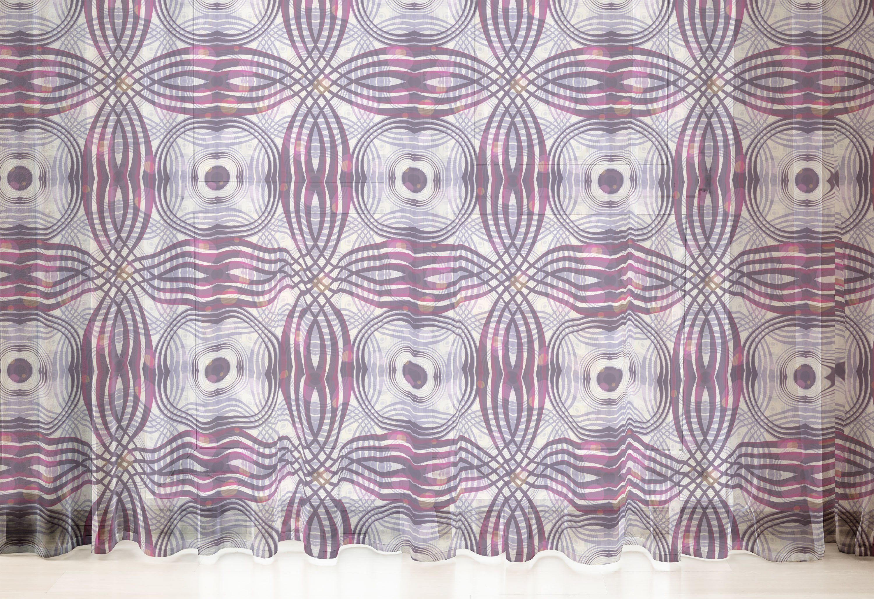 Streifen Geometrische Gardine Jahrgang Party Panels, Kreis Drapierung für Hochzeit Abakuhaus, schiere 2