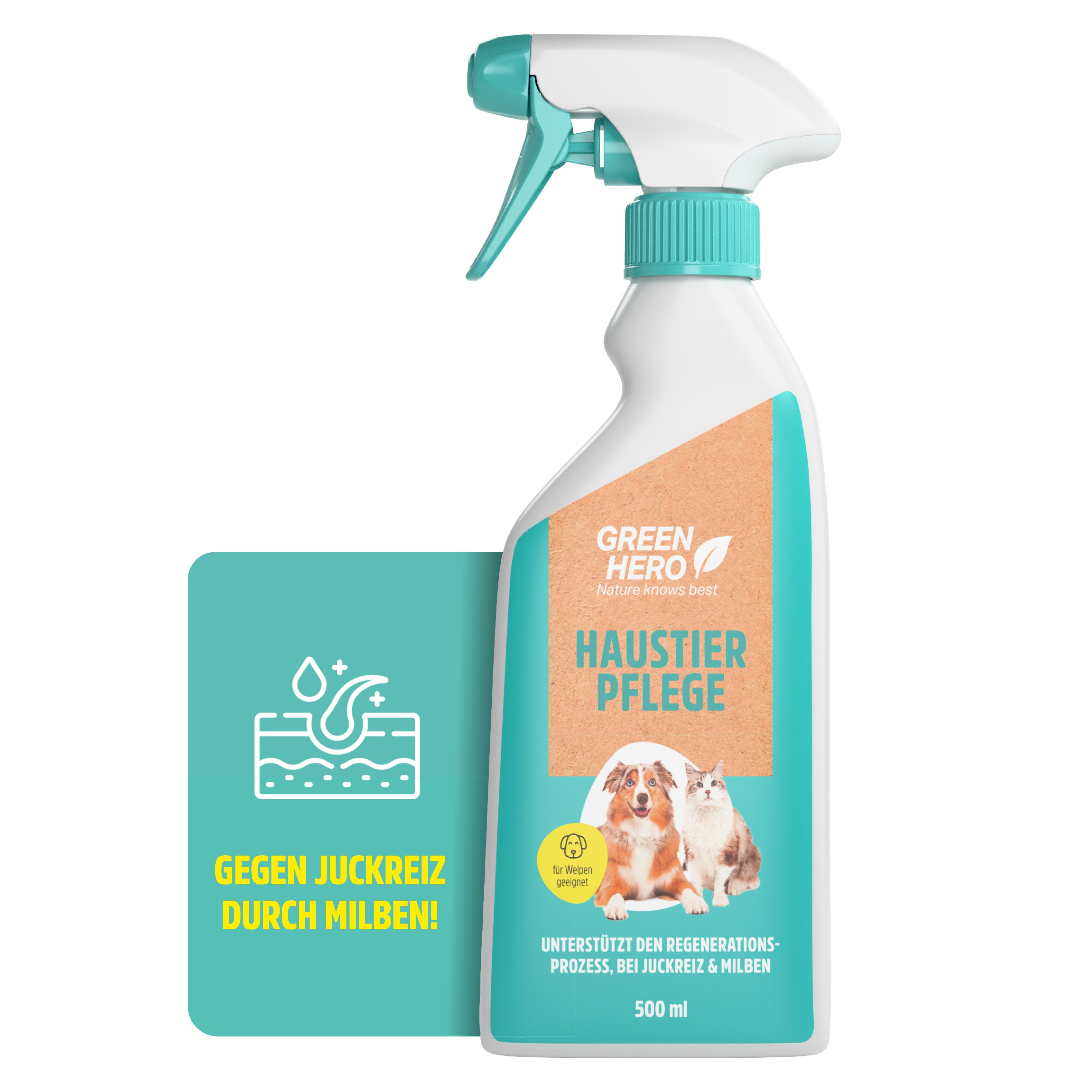 Fellpflege Haustierpflege Spray gegen Juckreiz - 100% natürliche Wirkstoffe
