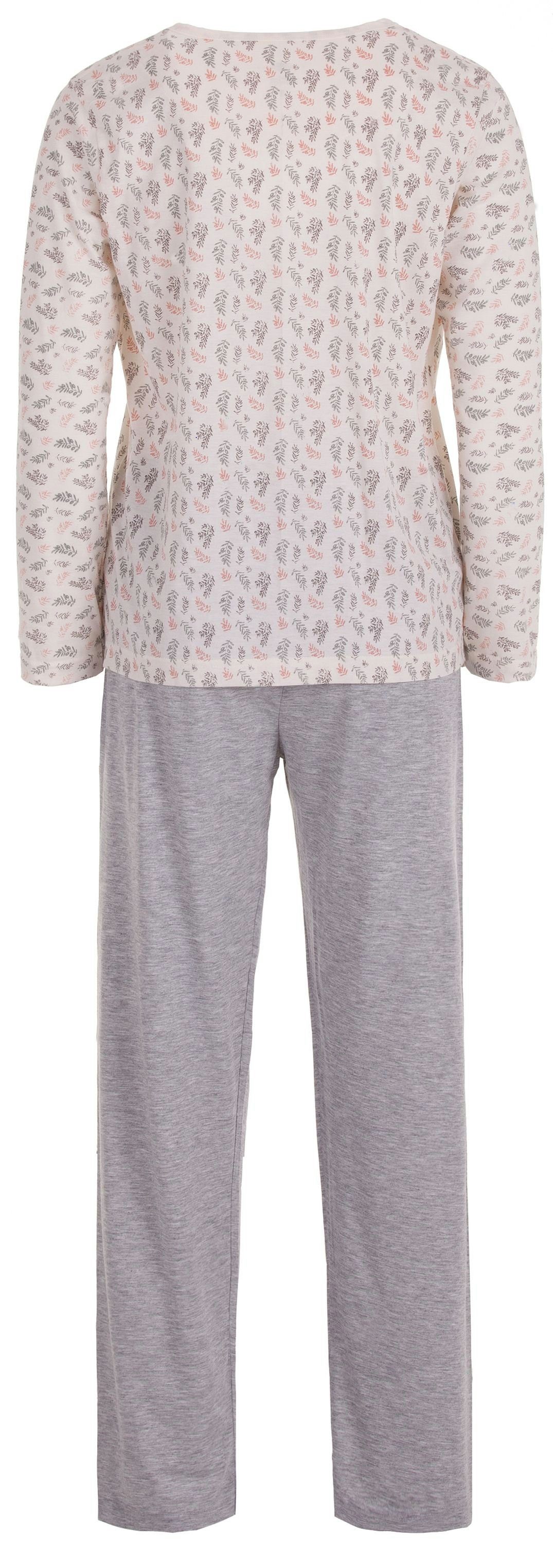 Langarm Set zeitlos Schlafanzug Zweige rosa - Pyjama
