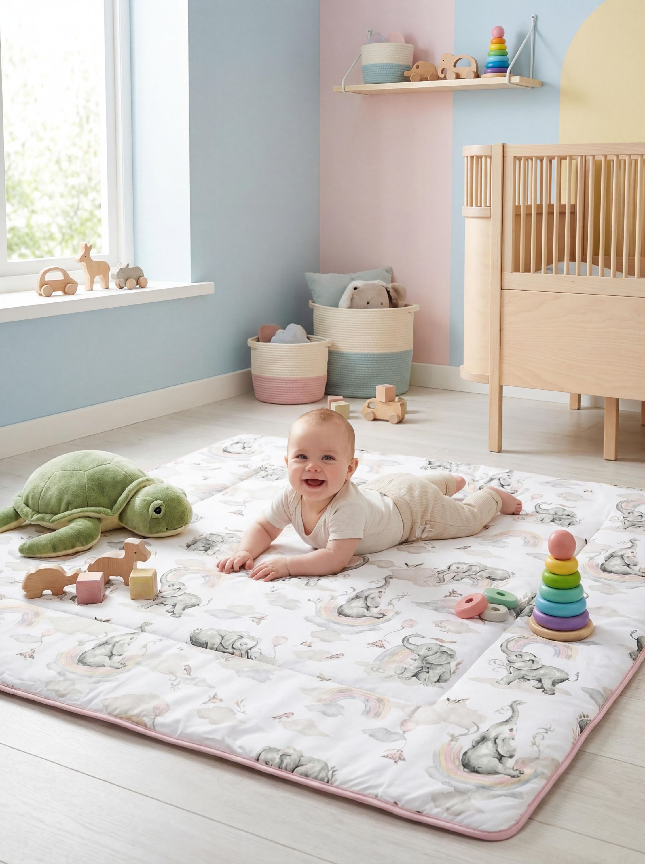 TupTam Spielmatte TupTam Baby Spielmatte Kinder Große Spieldecke Krabbeldecke 120 x 120