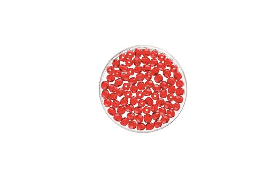Glorex Bastelperlen Glorex Glasschliff Perlen 4 mm 100 Stück, rubin