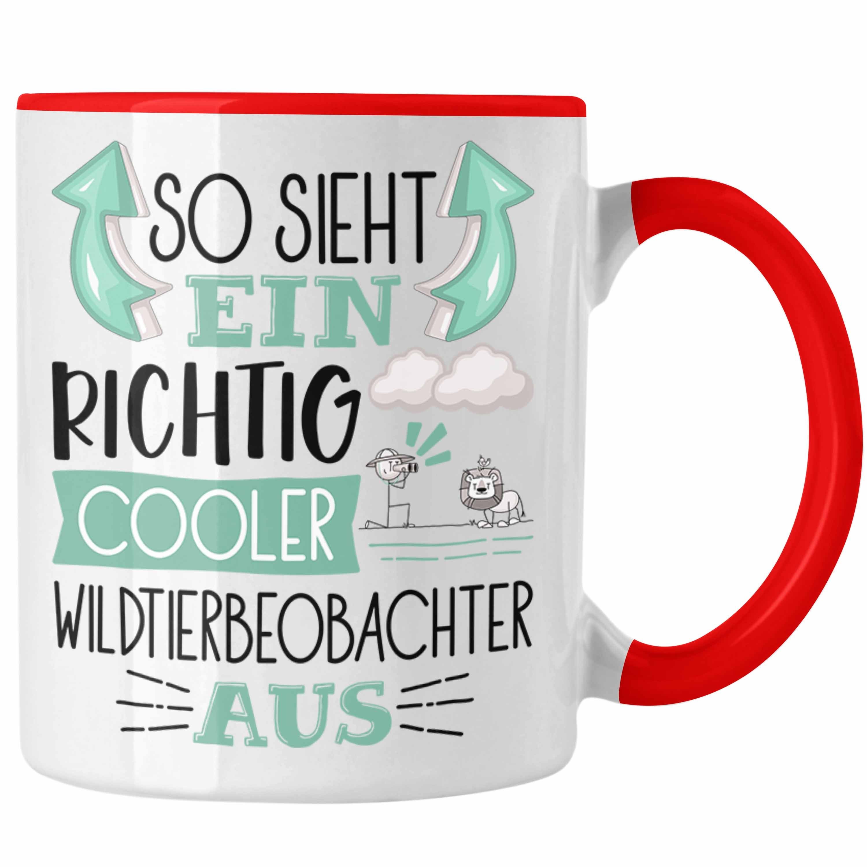 Geschenk für Wildtierbeobachter Tasse Sieht Trendation Cooler So Aus Ein Richtig Tasse Rot