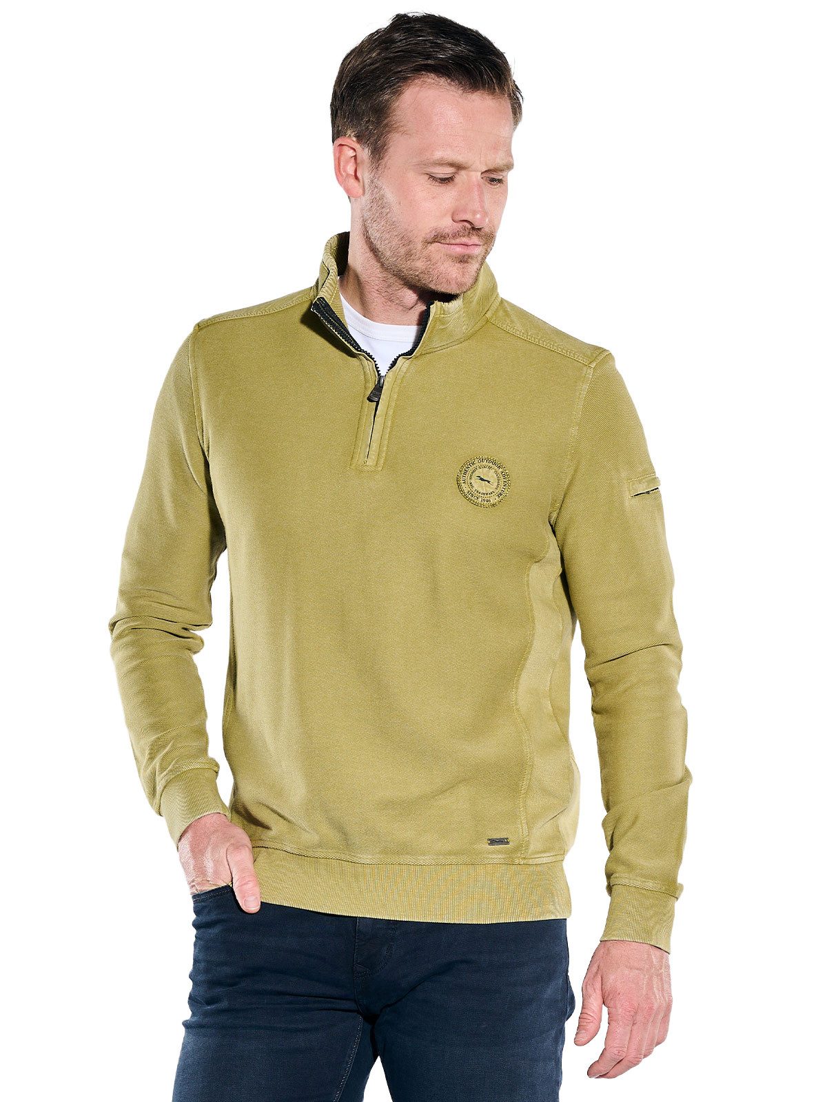 Engbers Sweatshirt Herren Sweatshirt mit Stehkragen, Hellgruen