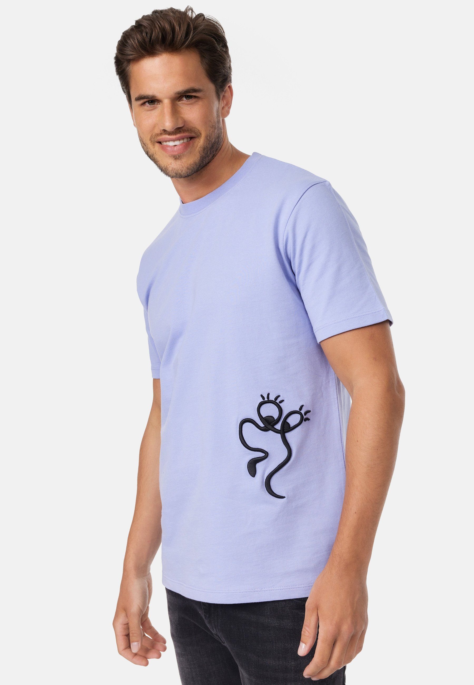 smiler. T-Shirt laugh. mit modernem flieder Design