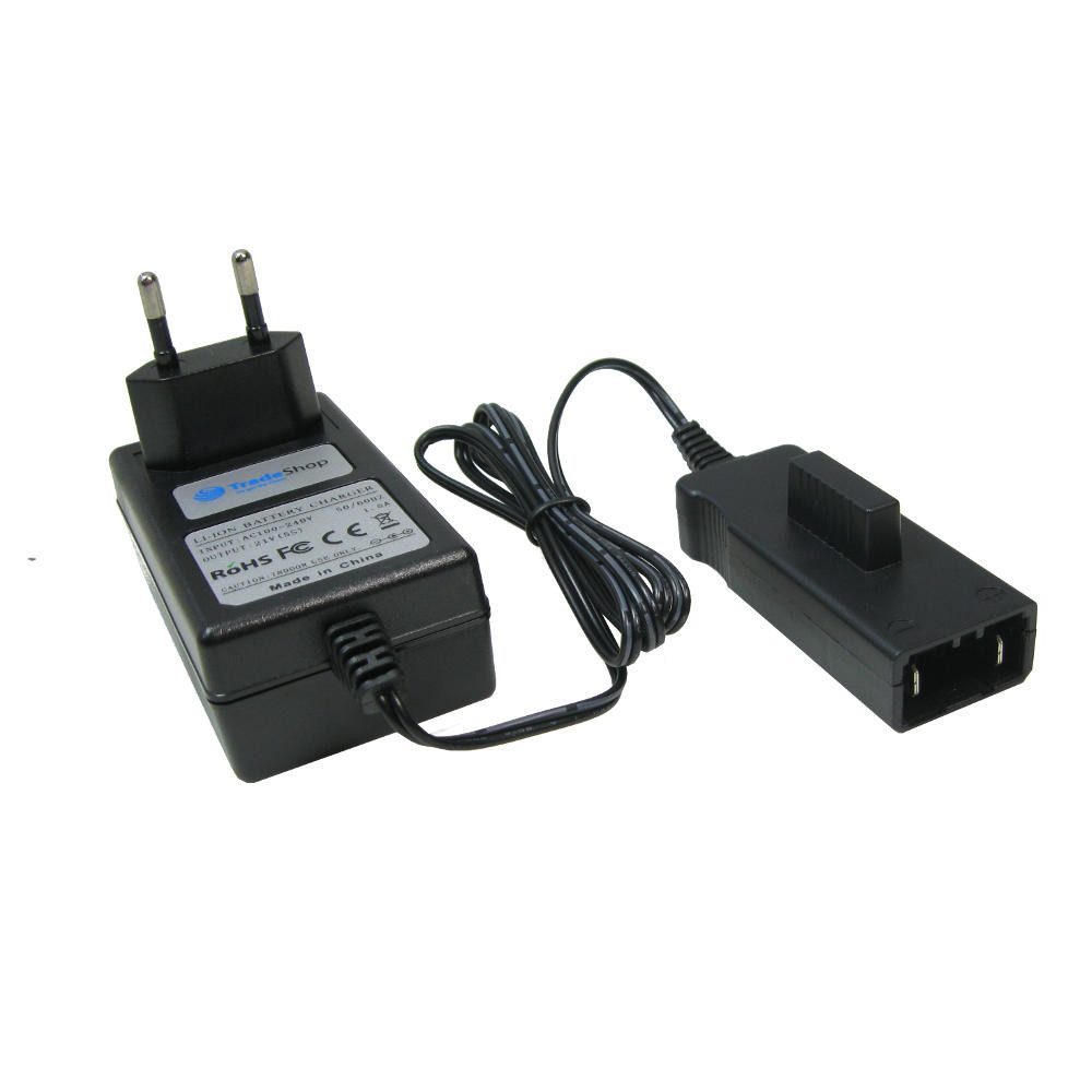 Trade-Shop Ladegerät 21V passend für Gardena 8025-20 Comfort Wand-Schlauchbox 35 Netzteil (Geeignet für Li-Ion Akkus mit 18V / LED-Anzeige für den Ladezustand)